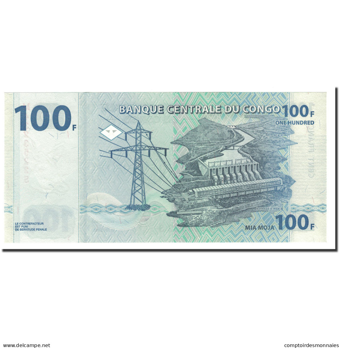 Billet, Congo Democratic Republic, 100 Francs, 2000, 2000-01-04, KM:92a, NEUF - Repubblica Del Congo (Congo-Brazzaville)