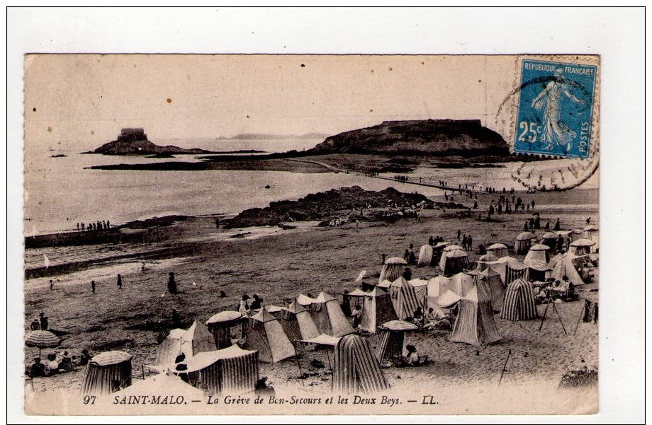 CPA-AP202-SAINT MALO GREVE DE BON SECOURS ET LES DEUX BEYS 1921 - Saint Malo