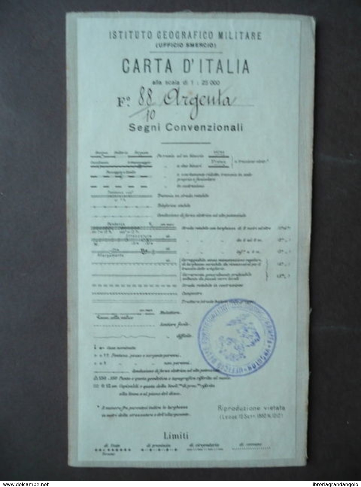 Storia Locale Carta IGM 1911 Argenta Filo Primaro San Biagio - Altri & Non Classificati