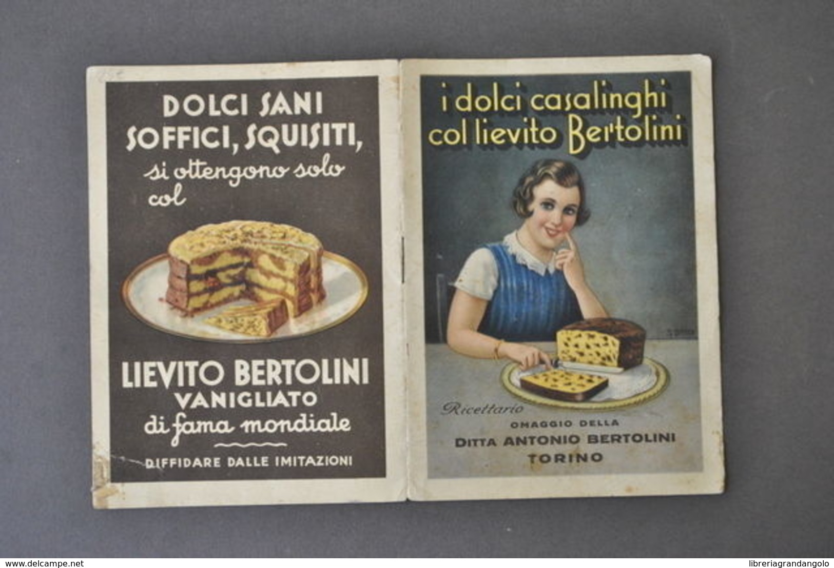 PubblicitÃ  Pasticceria Lievito Bertolini Dolci Ricettario Torte Liquori 1934 - Publicités