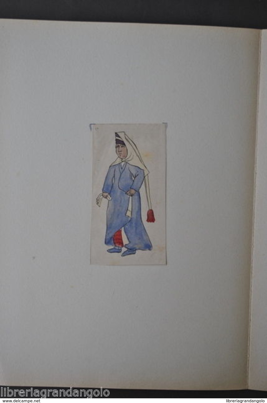 Disegno Acquerello Matita China Donna Turca Turchia Frammento 1850 - Acquarelli