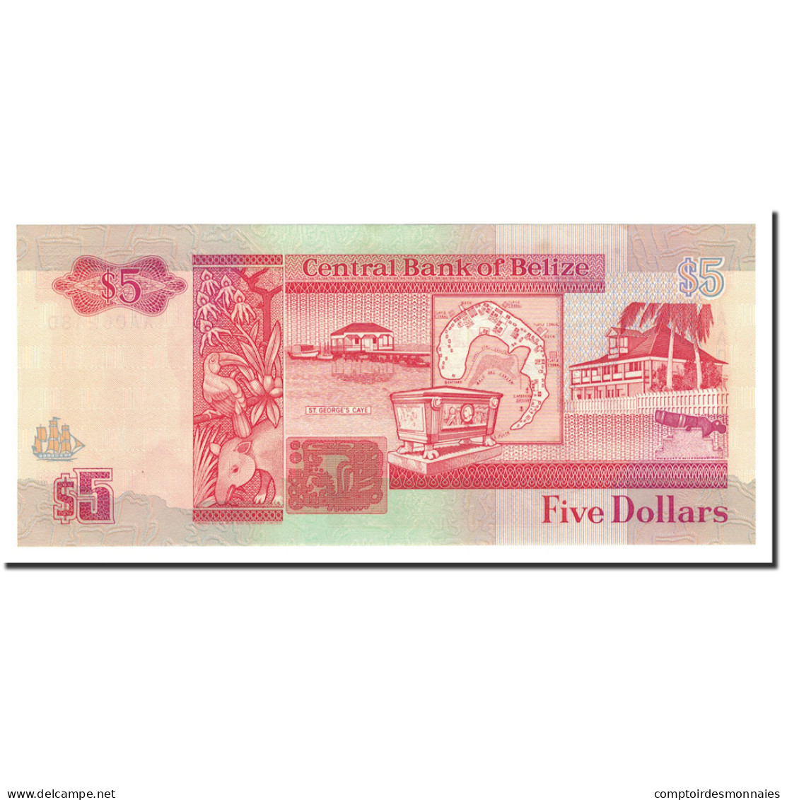 Billet, Belize, 5 Dollars, 1990, 1990-05-01, KM:53a, NEUF - Belize