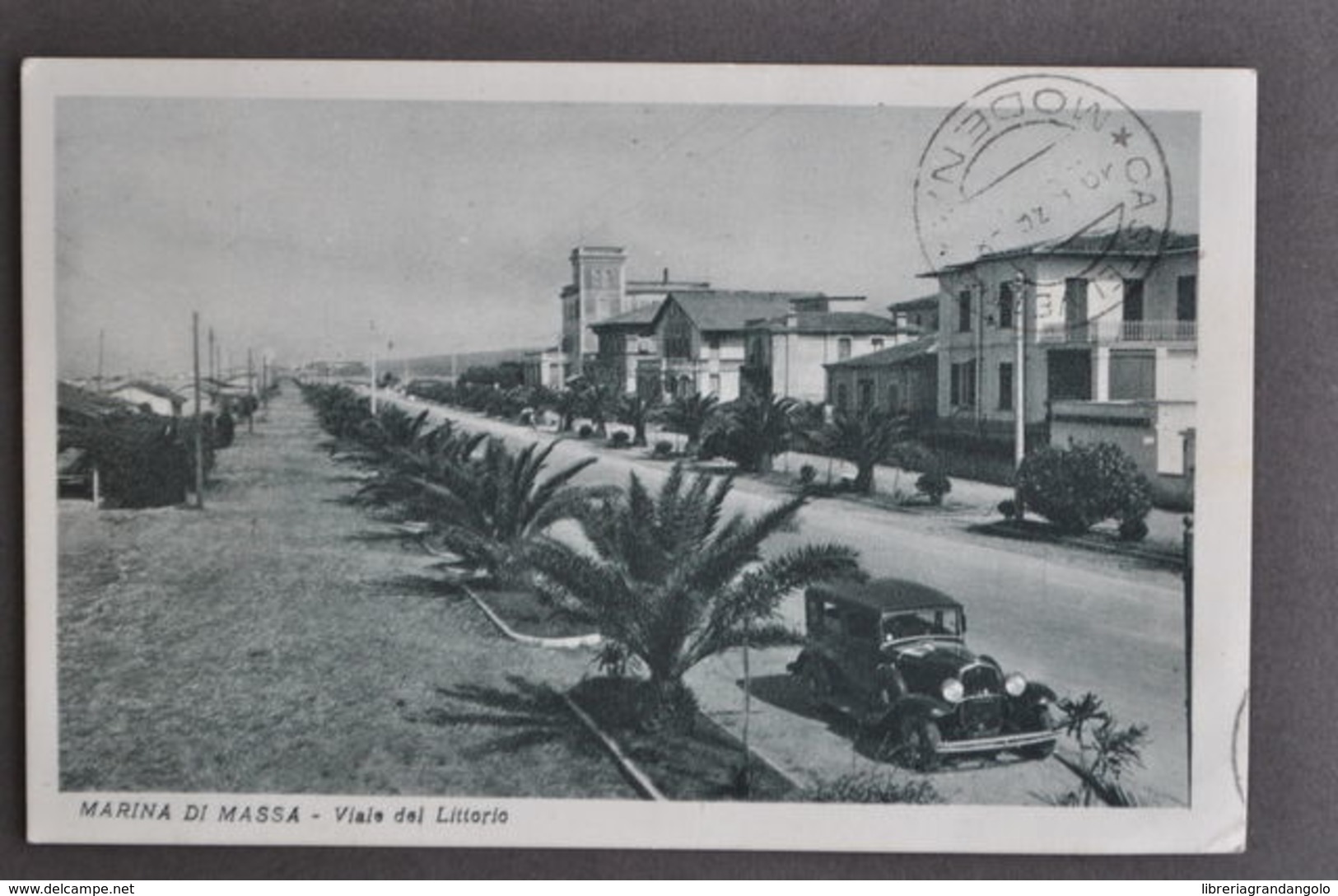Cartolina Mare Toscana Marina Di Massa Viale Littorio 1931 - Massa