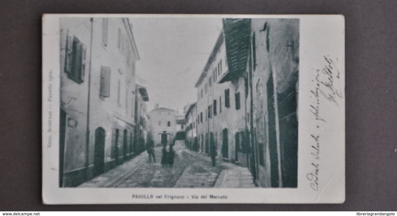 Cartolina Pavullo Frignano Montagna Via Del Mercato  Modena Animata 1902 - Modena