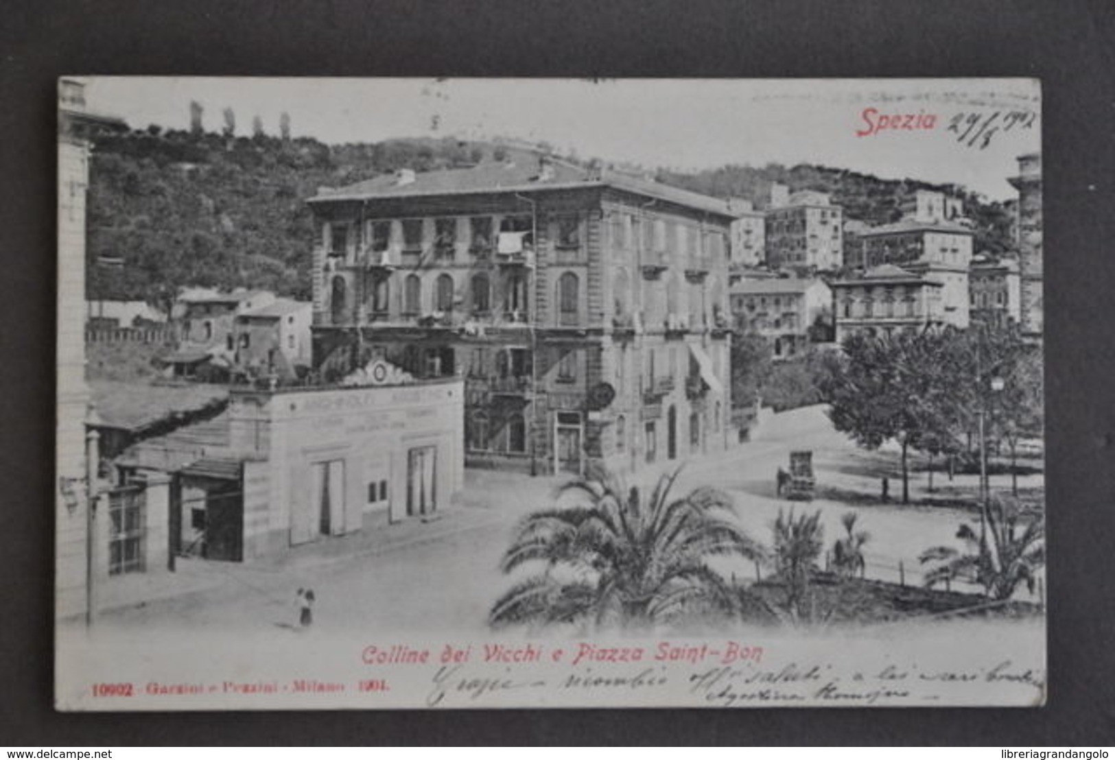 Cartolina  Liguria Spezia Colline Dei Vicchi Piazza Saint Bon 1904 - La Spezia