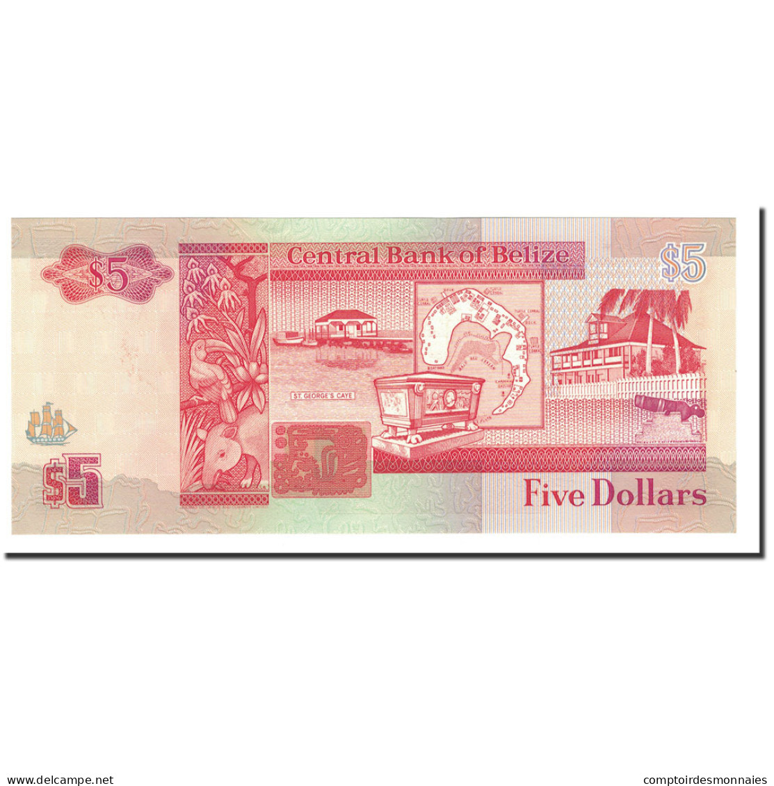 Billet, Belize, 5 Dollars, 1991, 1991-06-01, KM:53b, NEUF - Belize