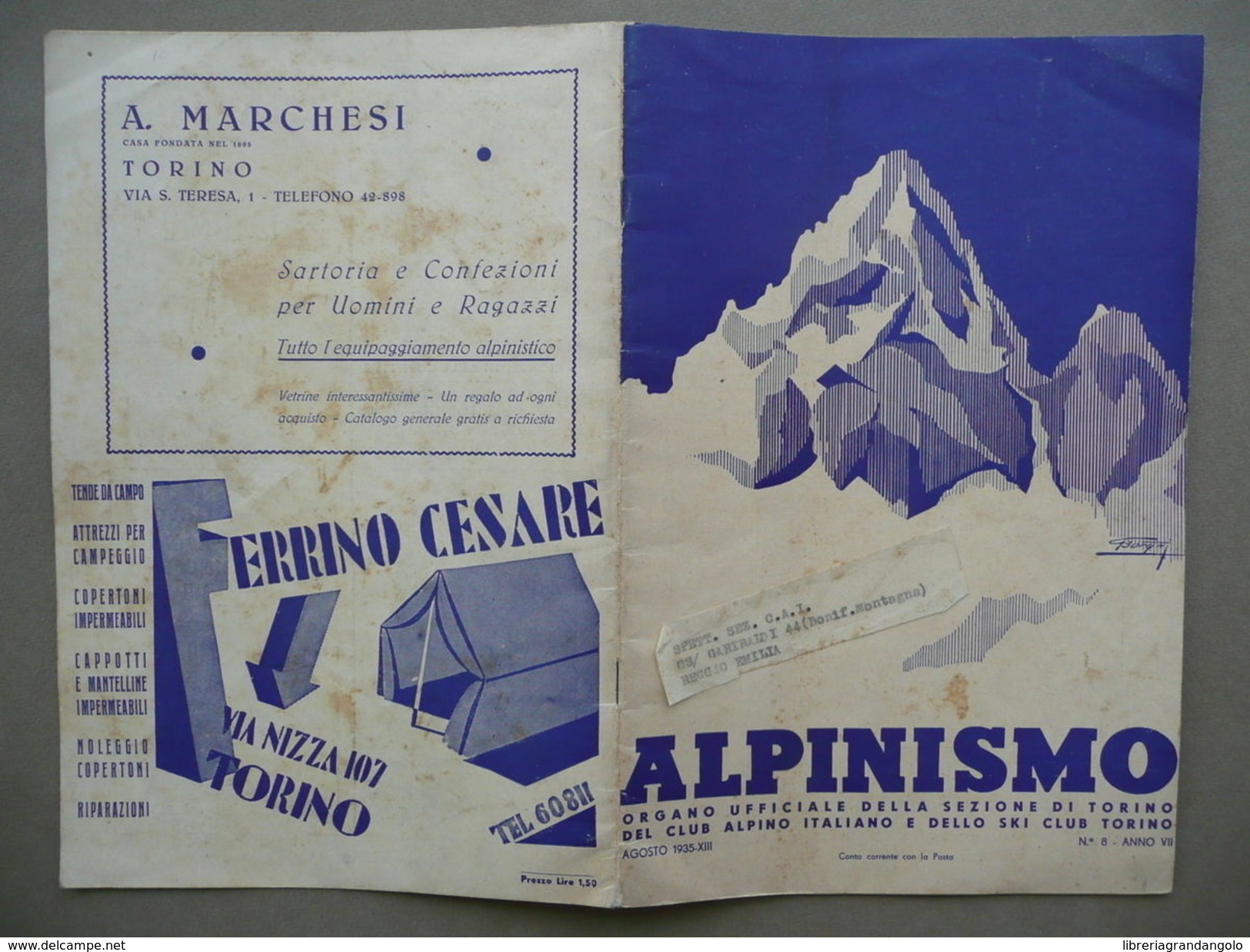 Alpinismo Rivista Sezione CAI Sci Club Torino 1935 Bobba Monte Bianco Montagna - Unclassified