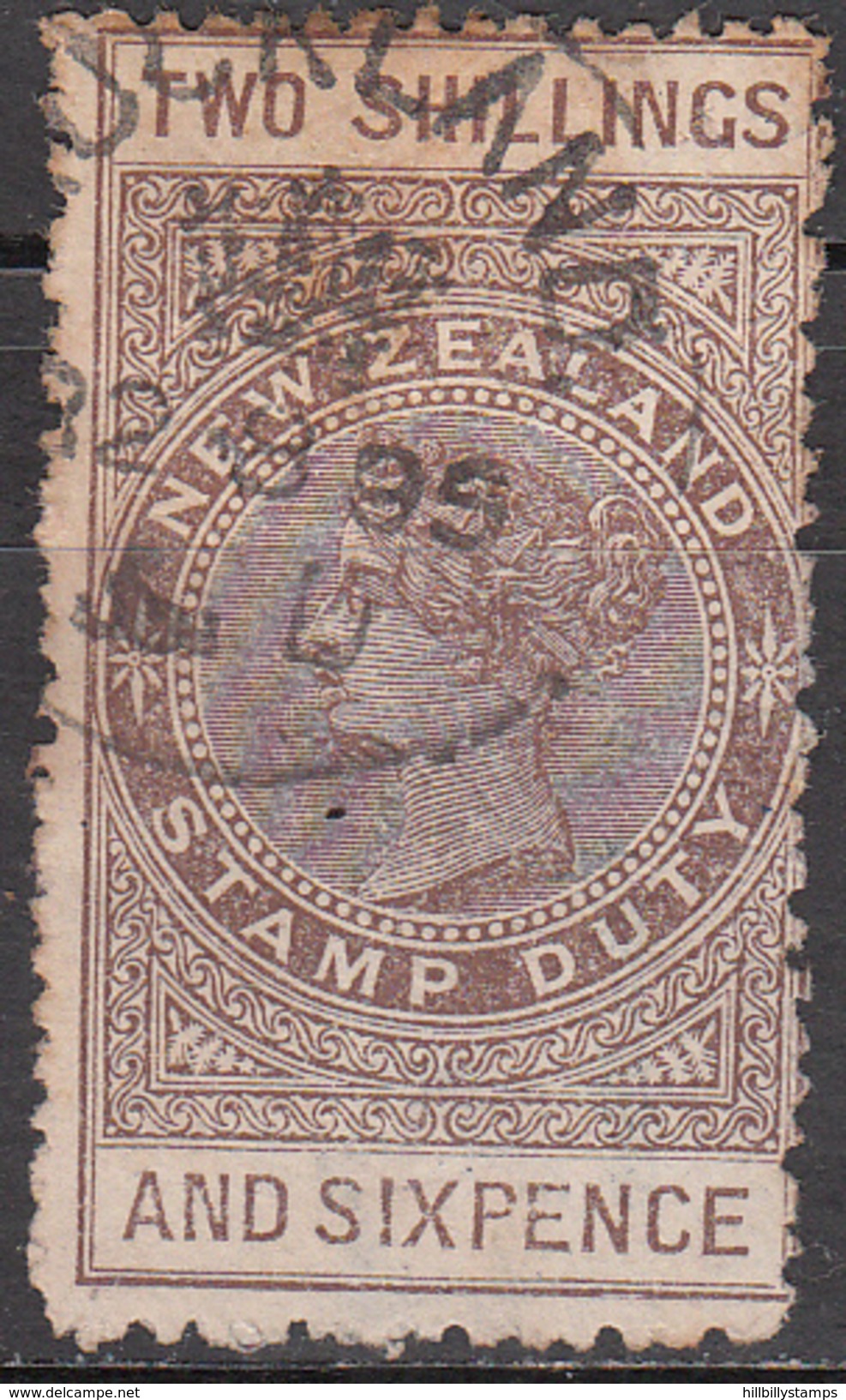 NEW ZEALAND      SCOTT NO  AR2      USED     YEAR  1882    WMK 62    DISCOUNTED IN PRICE FOR MINOR PERF. TONING - Nuevos