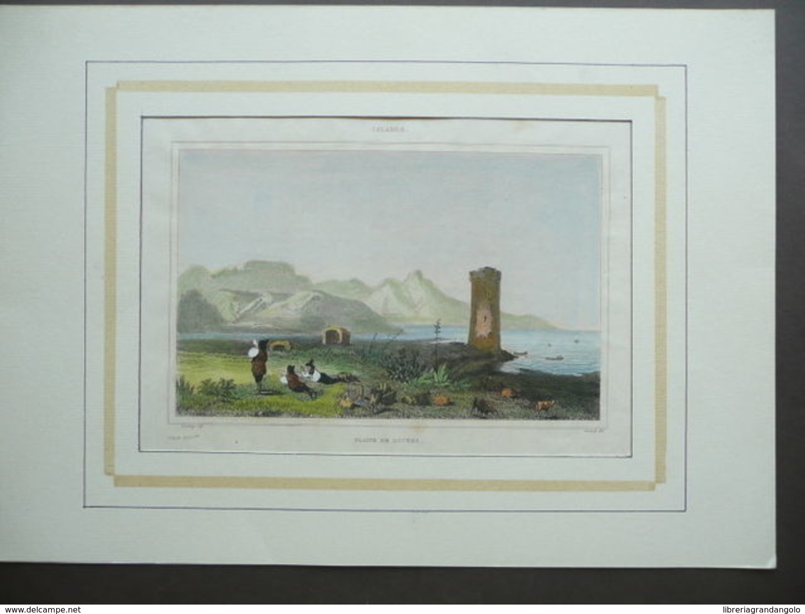 Incisione Acquaforte Piana Locri Plaine Locres Calabria Italie Pittoresque 1836 - Stampe & Incisioni