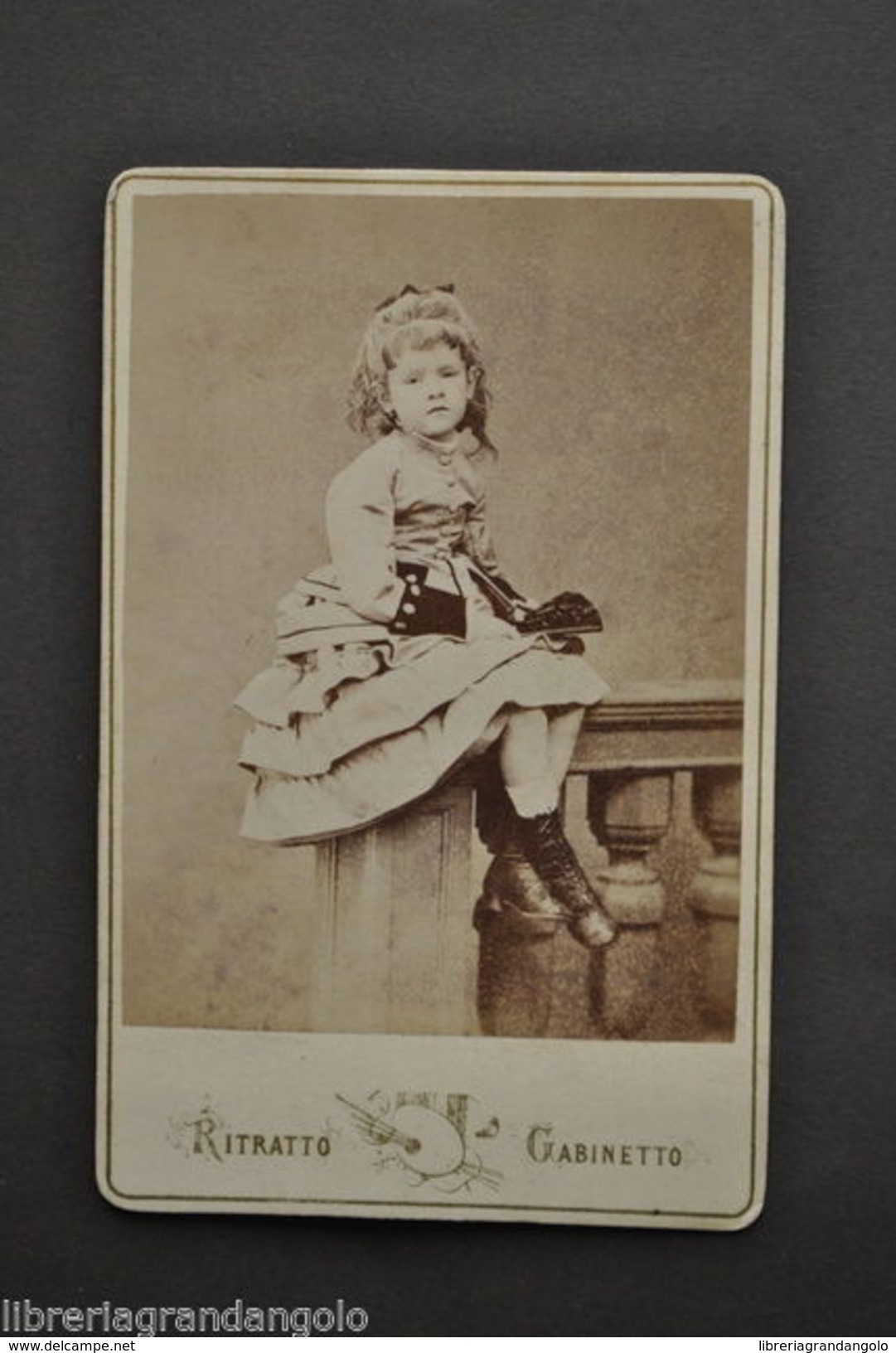 Fotografia Originale Soggetto Animato Bambina Fotografo Trevisani Rimini 1880 - Altri & Non Classificati