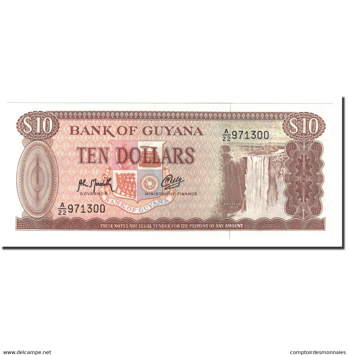 Billet, Guyana, 10 Dollars, Undated (1966-92), KM:23f, NEUF - Guyana