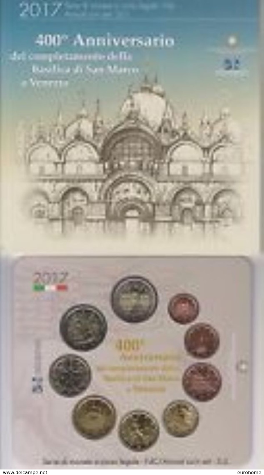 Italie     2017    BU Set (Basilica Di San Marco) Met 9 Munten- 9 Pieces  1ct Tot 2 Euro + 2 Euro Commemo Venetië !! - Italien