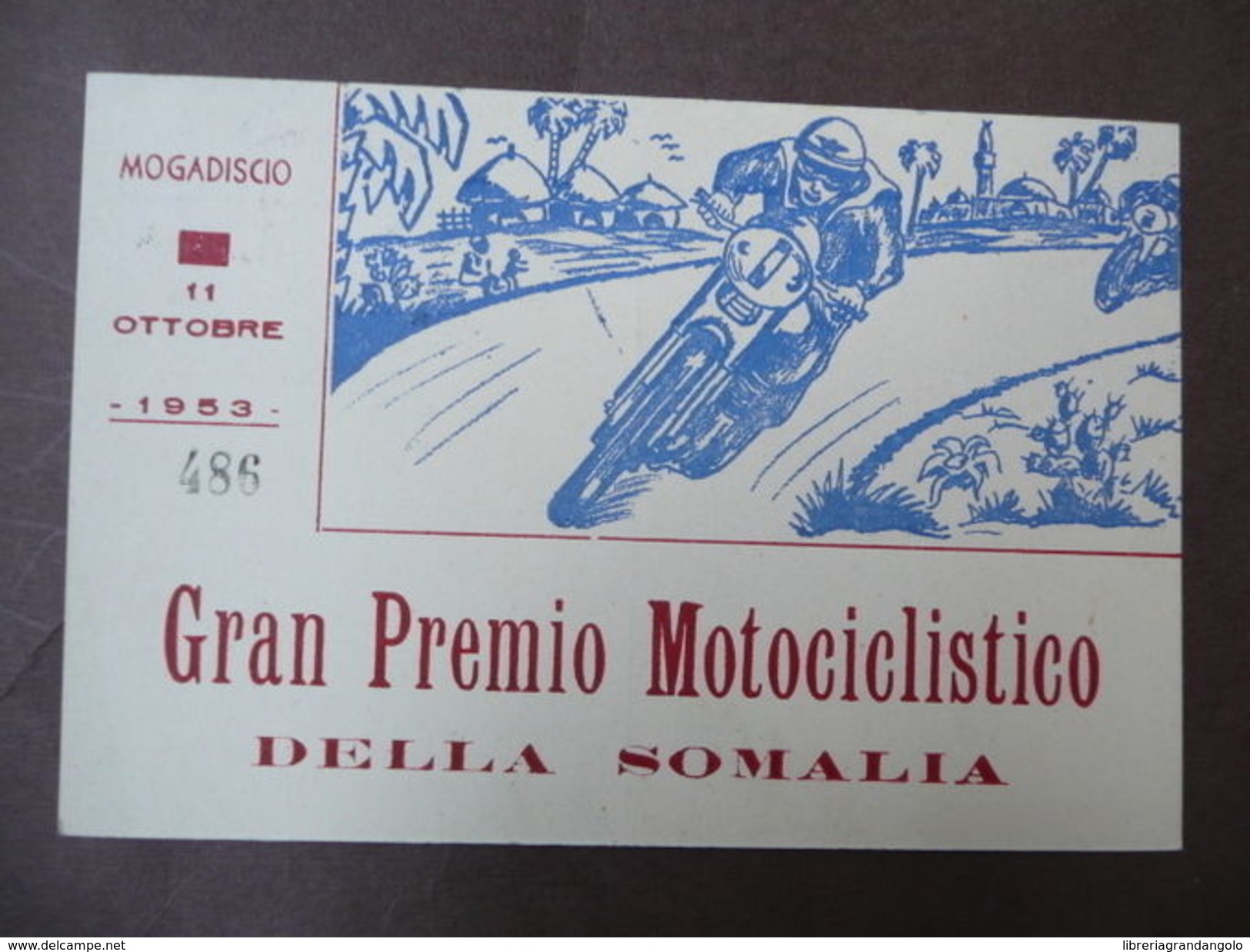 Sport Gran Premio Motociclistico Somalia 1953 Numerata Annullo Filatelico - Andere & Zonder Classificatie