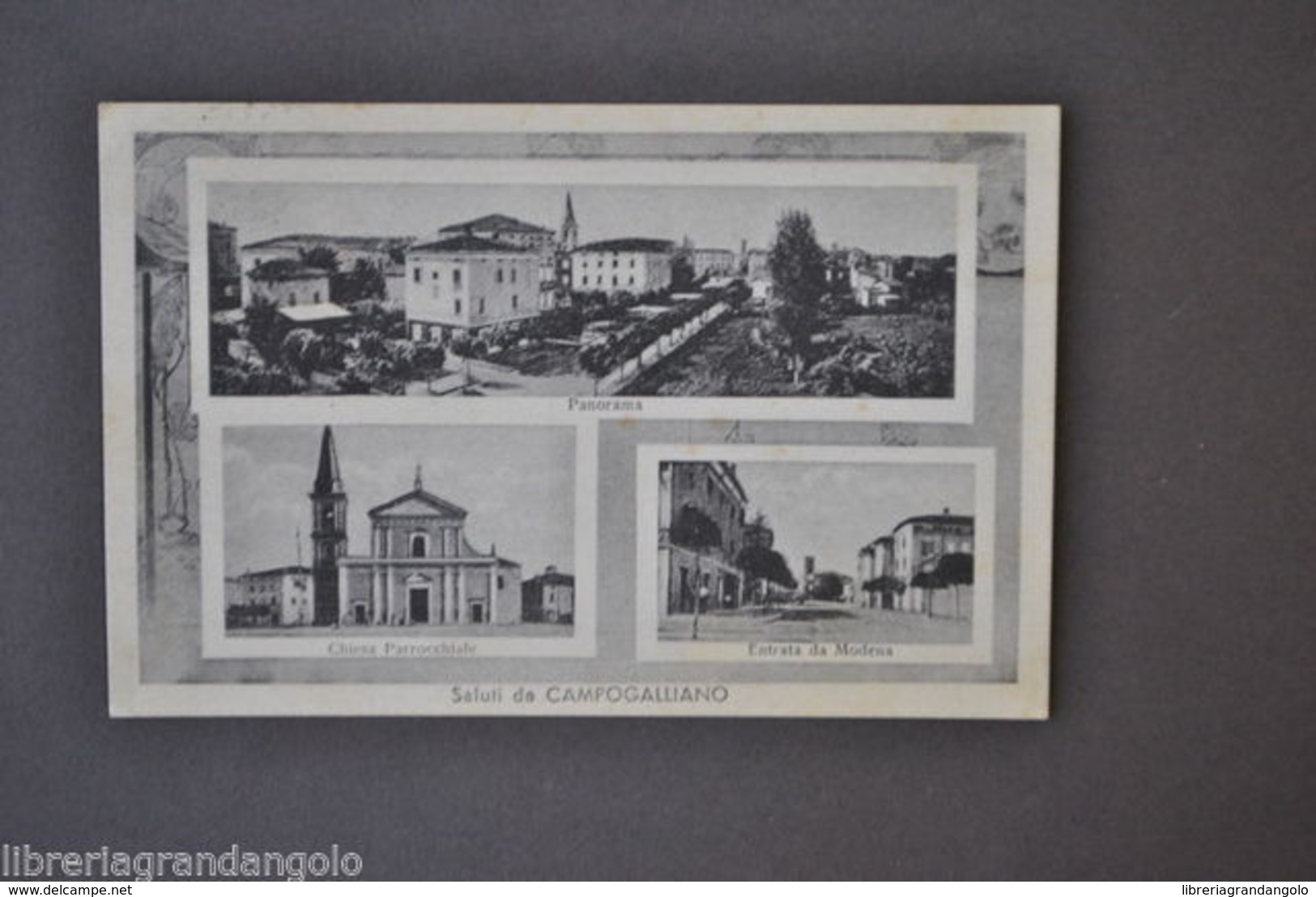 Cartoline Campogalliano Modena Panorama Chiesa Parrocchiale 1942 - Modena