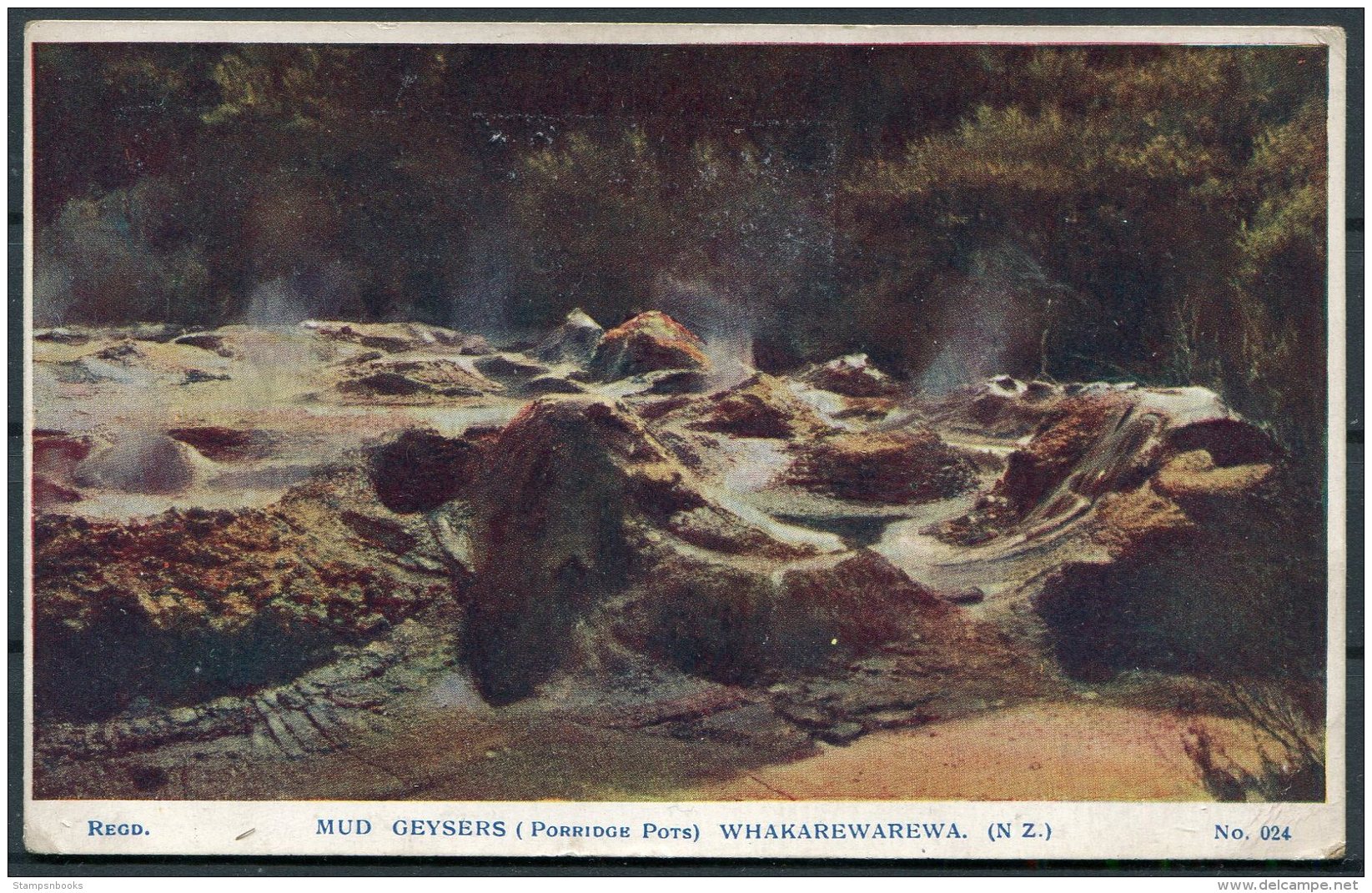 1914 Mud Geysers, Porridge Pots, Whakarewarewa New Zealand.Brett Postcard (message, But Not Posted) - New Zealand