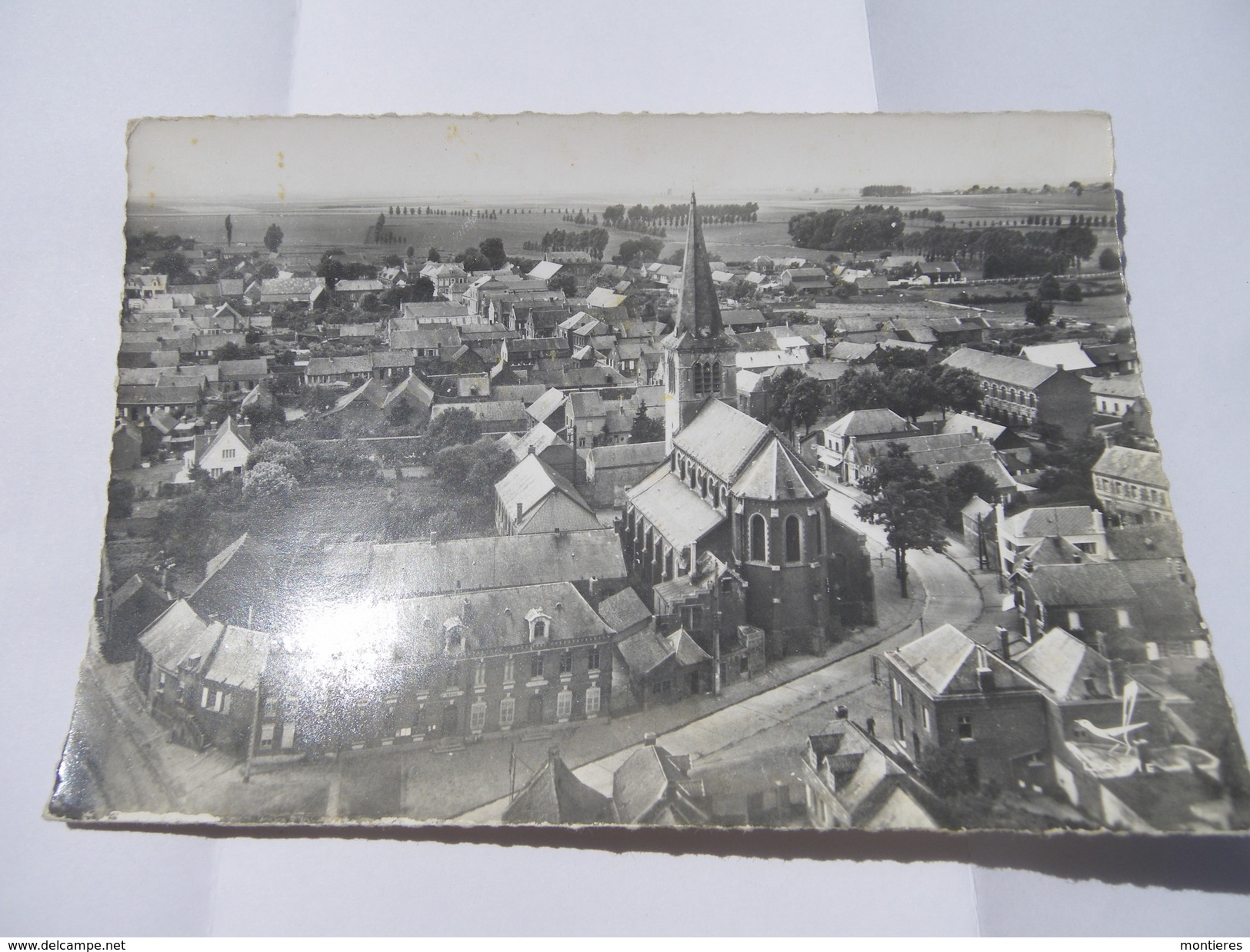 CPSM 59 - EN AVION AU-DESSUS DE QUIEVY LA GRAND'PLACE - Caudry