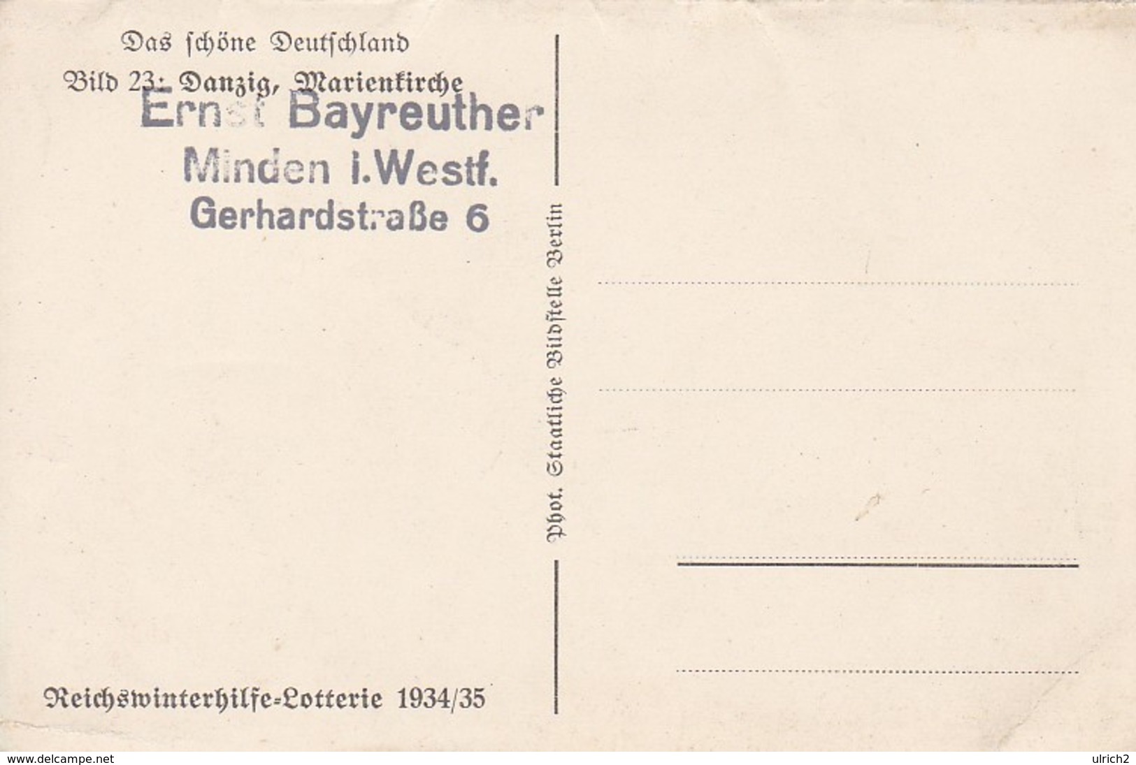 AK Danzig - Marienkirche - Reichswinterhilfe-Lotterie 1934/35 (29796) - Danzig