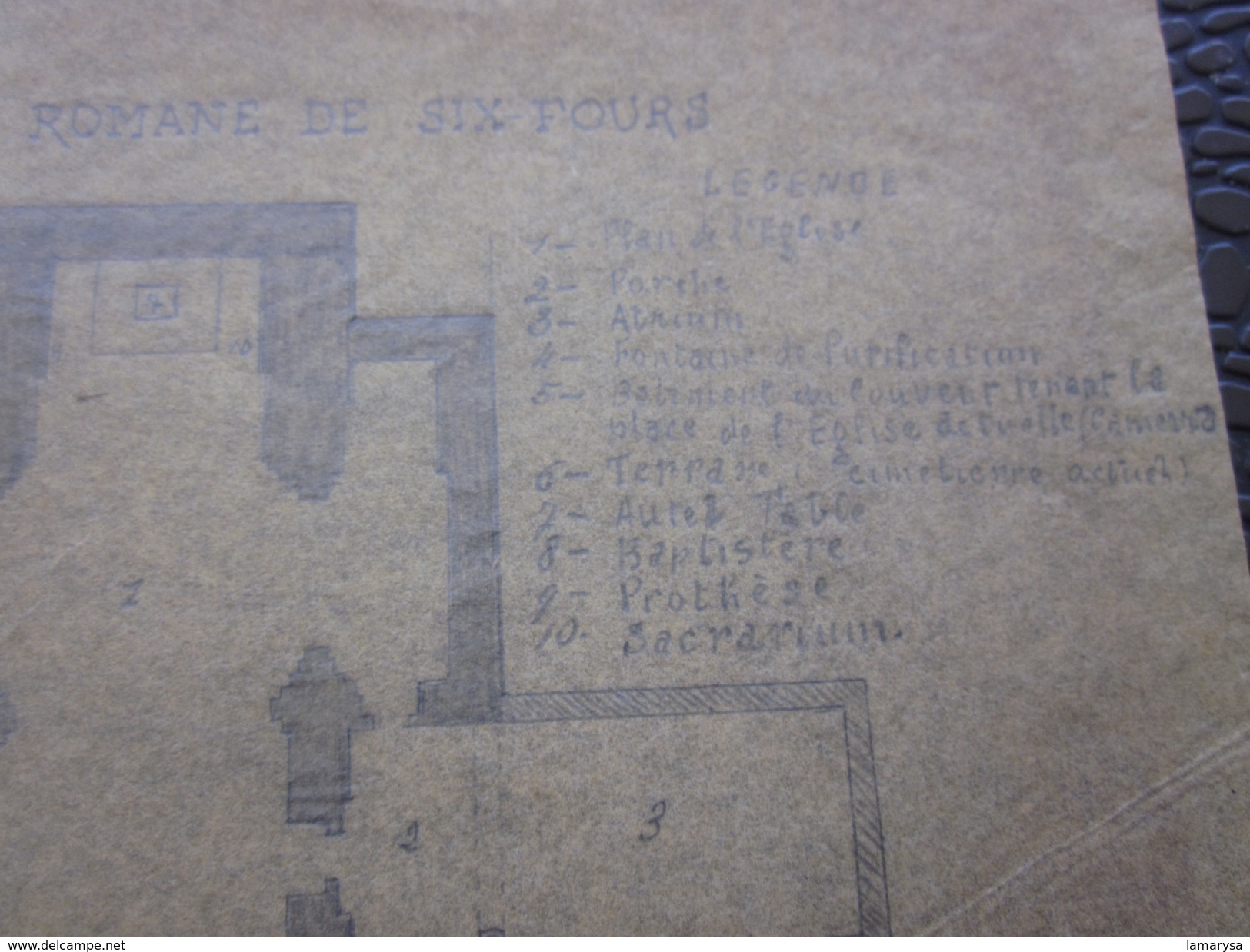 Six-Fours-les-Plages Var=>Plan Ancienne  Basilique Romaine Vieux Papiers>Planche & Plan Technique Autre Plan Sur Papier - Autres Plans