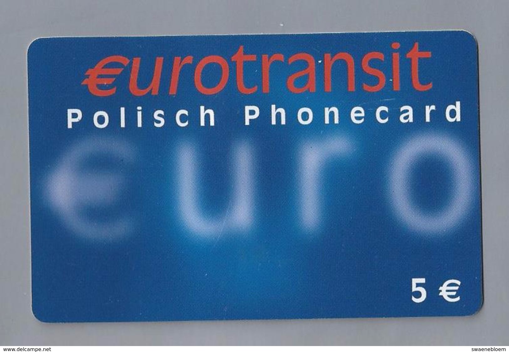 Telefoonkaart.-  Télécartes. Telecard. Phonecard. EUROTRANSIT. Polisch Phonecard. 5 &euro;. EURO. Gebruikt. 2 SCANS - Andere & Zonder Classificatie