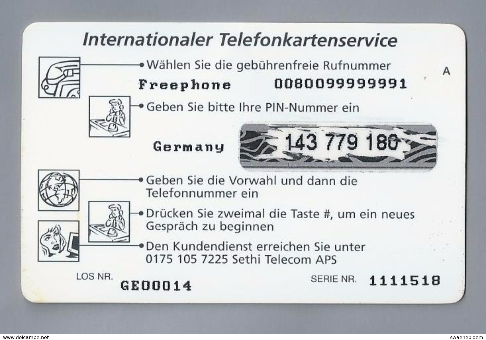 Telefoonkaart.-  Télécartes. Telecard. Phone Card. MESSAGE. 10 DM. Gebruikt. 2 SCANS - Andere & Zonder Classificatie