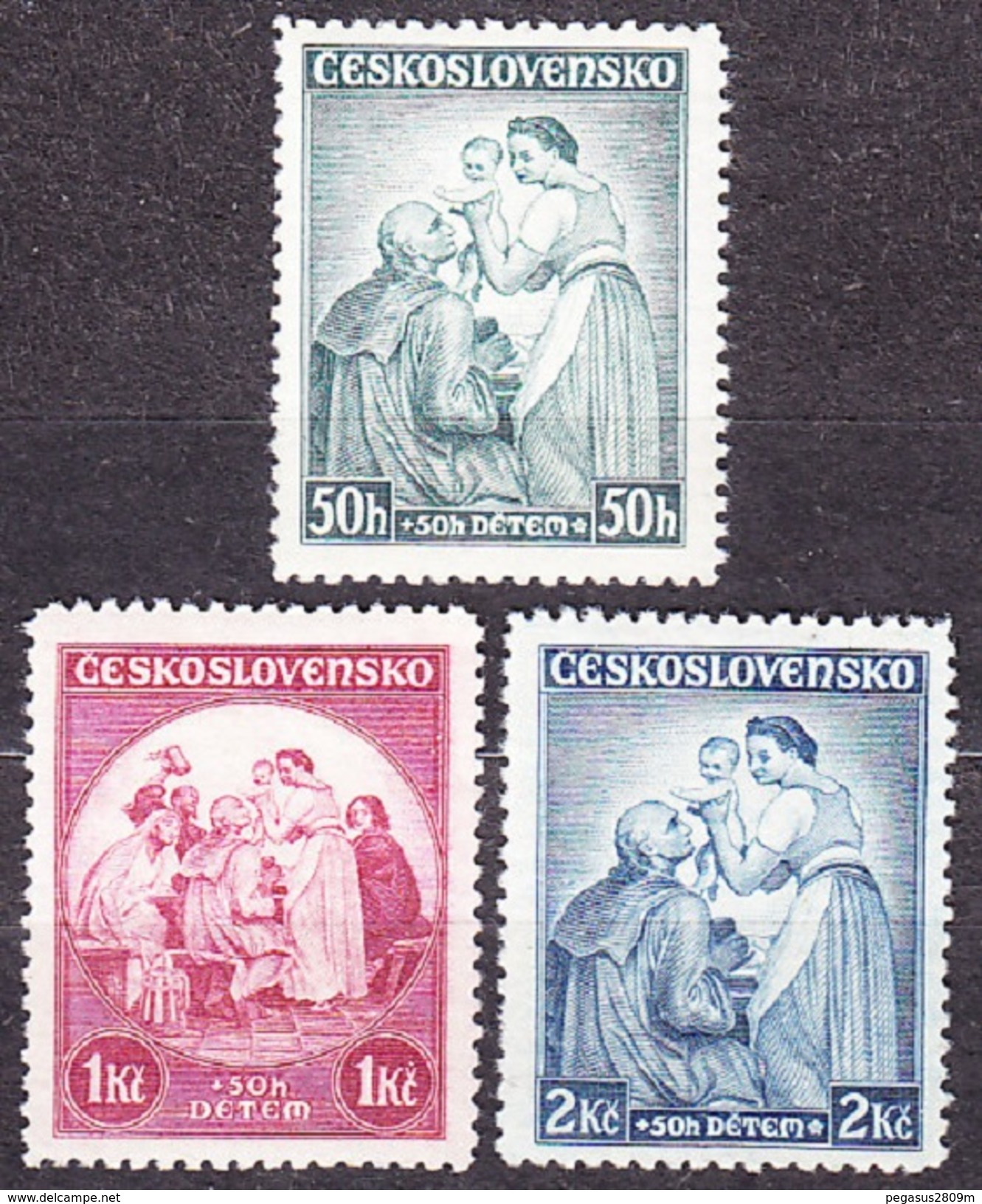 CZECHOSLOVAKIA 1936, Complete Set, MNH. Michel 342-344. FOR CHILDREN. Good Condition, See The Scans. - Unused Stamps