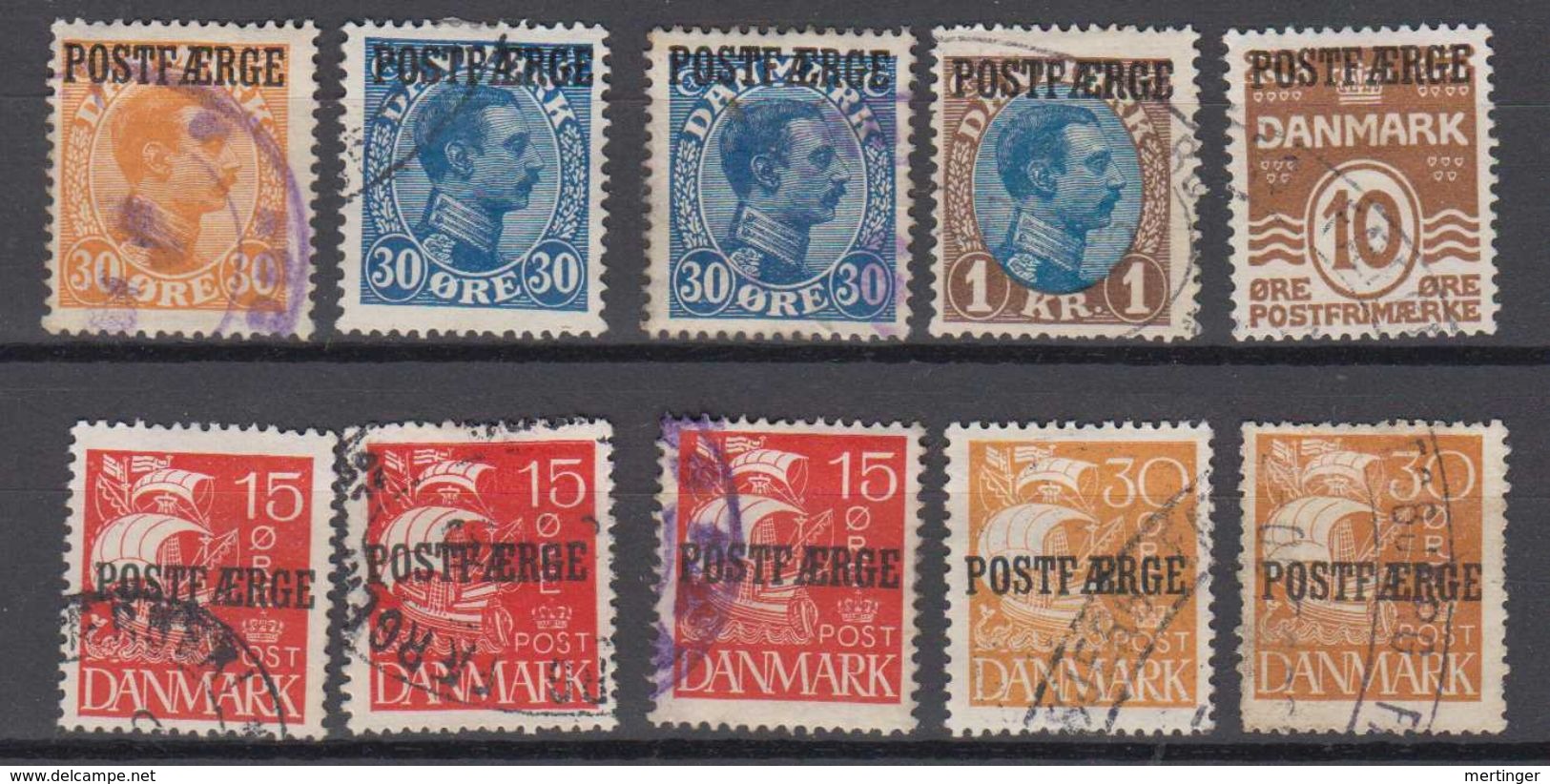 Dänemark Denmark Postfähre 10 Stamps Ex Mi# 6-30 Used - Pacchi Postali
