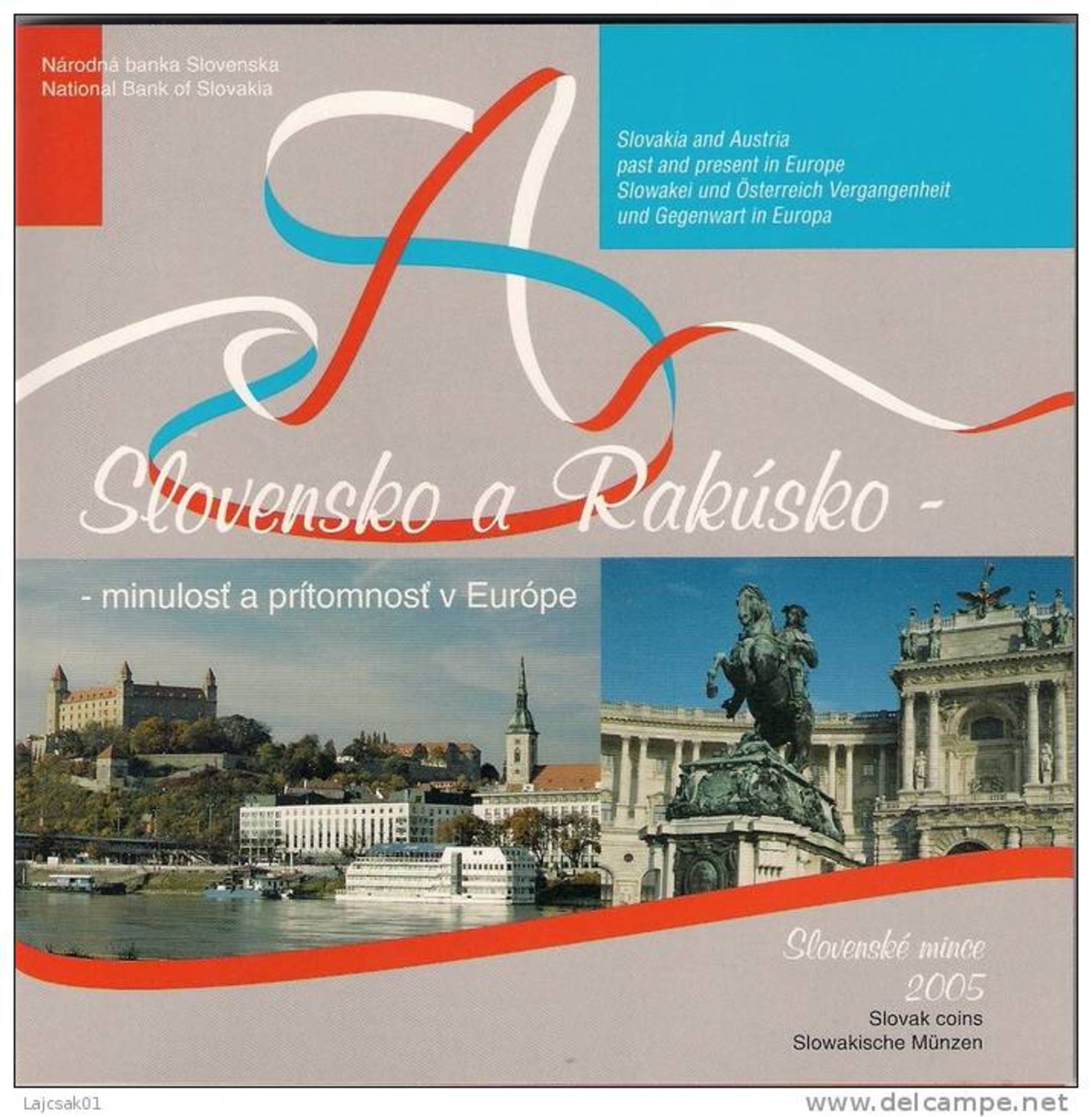 SLOVAKIA 2005 MINT SET COIN SET WITH AUSTRIA 1 EURO COIN MOZART - Slovaquie