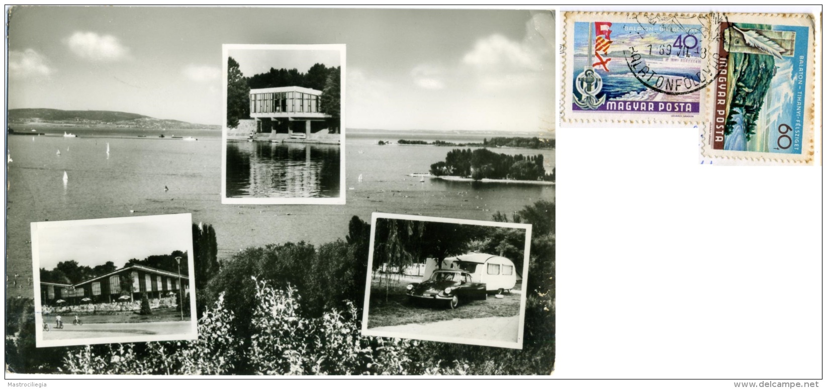 HUNGARY  LAKE BALATON  Multiview  Auto Citroën DS Caravan  Nice Stamp - Turismo