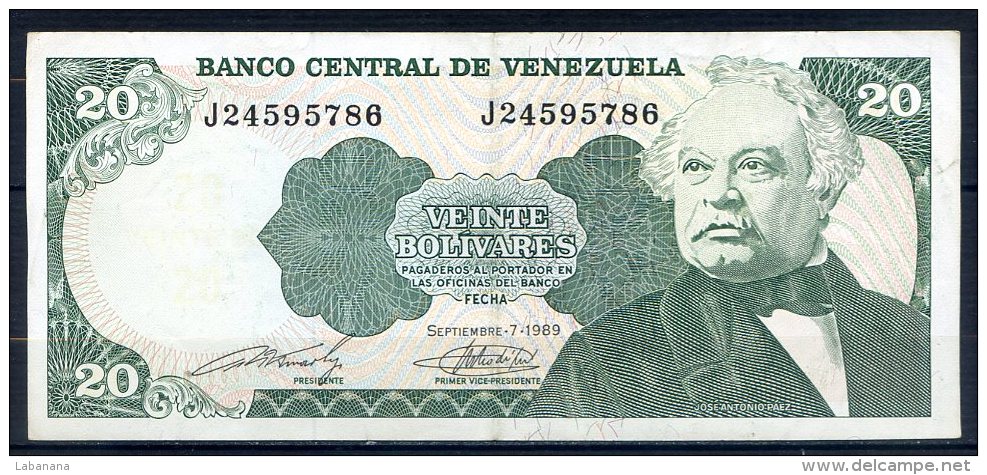 492-Venezuela Billet De 20 Bolivares 1989 J245 - Venezuela