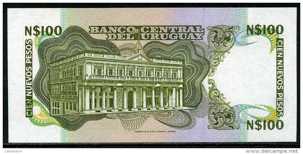 25-Uruguay Billet De 100 Nuevos Pesos 1987 G208 Neuf - Uruguay