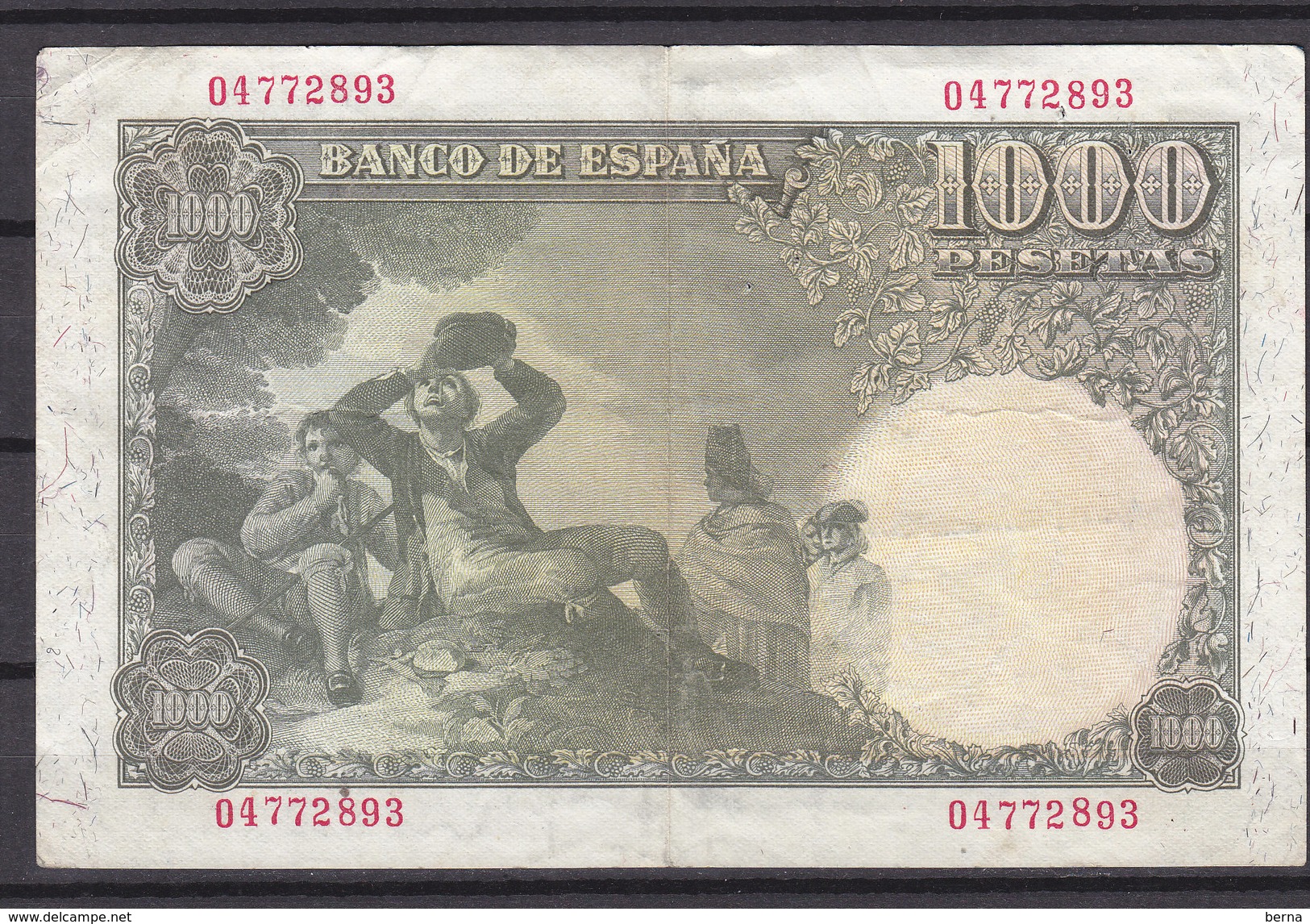 ESPAGNE BILLET DE 1000 PESETAS PLI VERTICAL - 1000 Pesetas