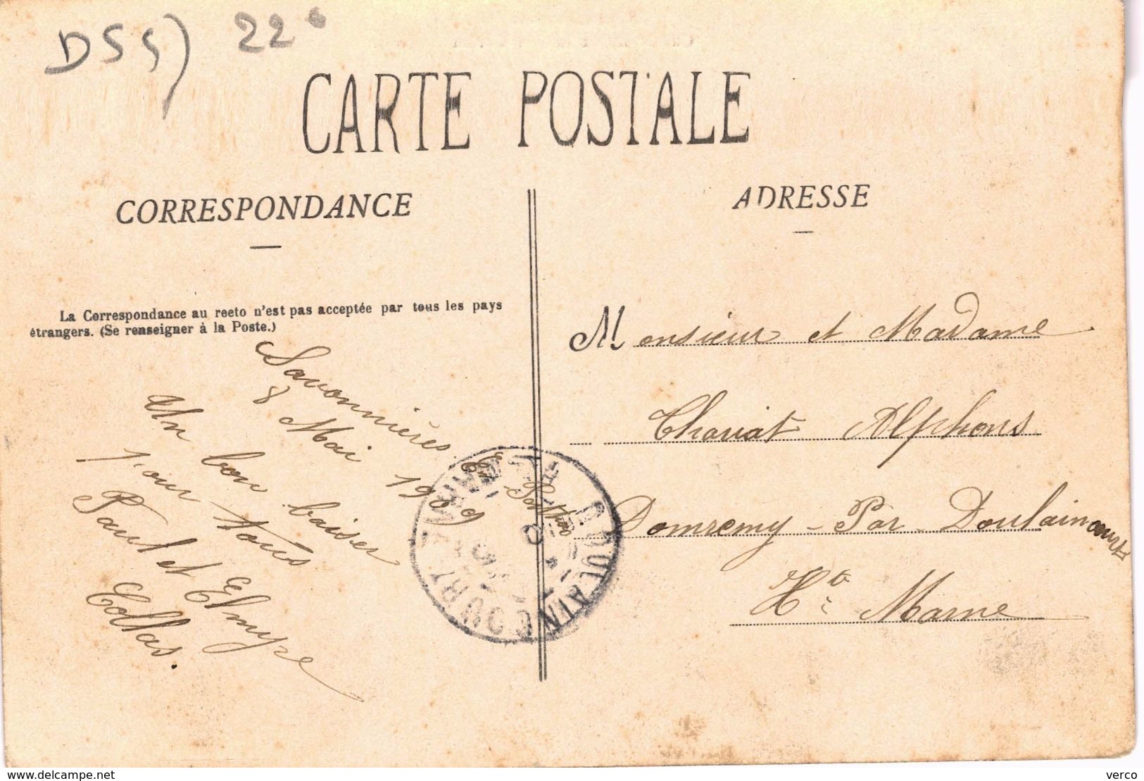 Carte Postale Ancienne De SAVONNIERES EN PERTHOIS - Autres & Non Classés