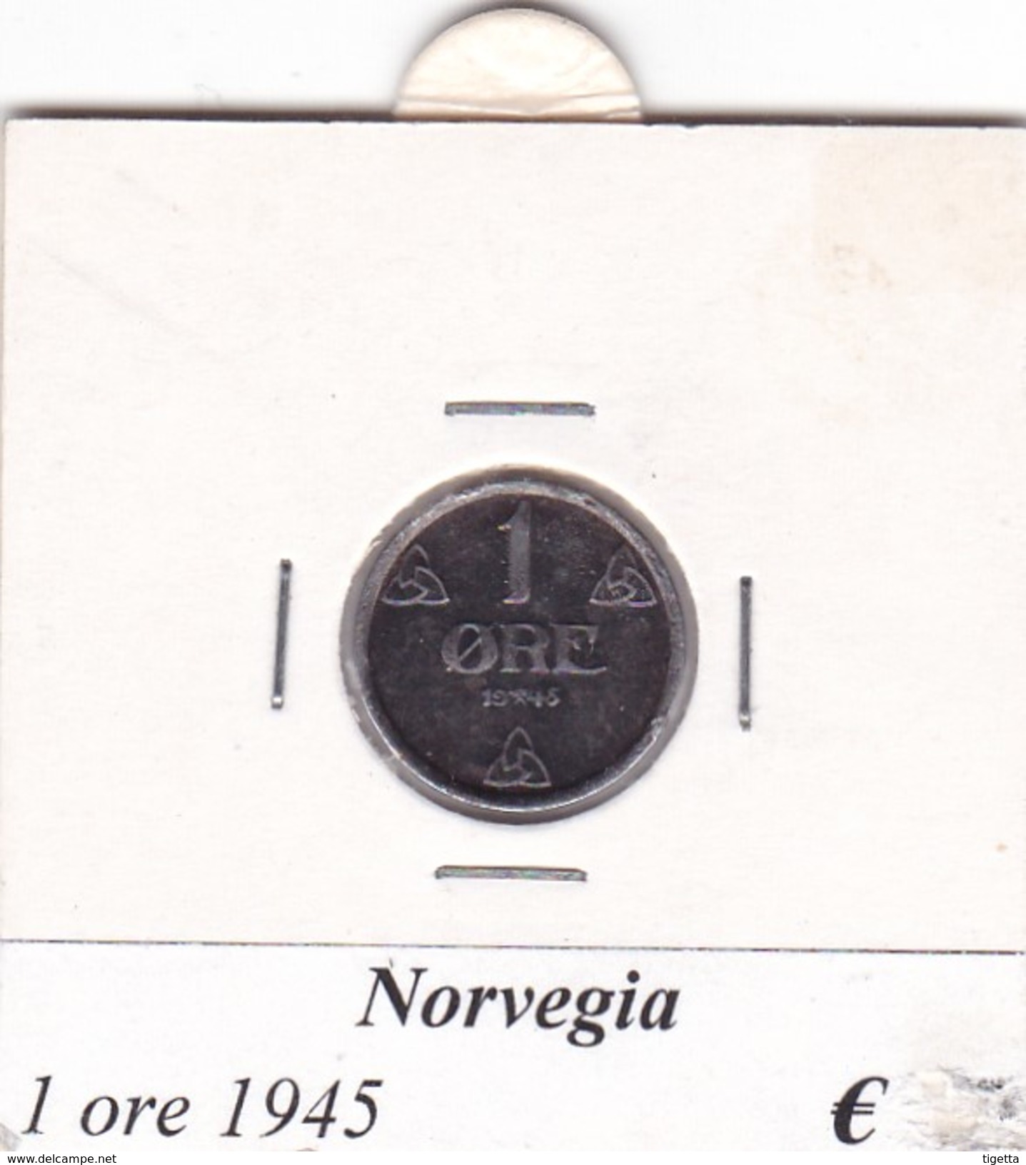 NORVEGIA   1 ORE   ANNO 1945  COME DA FOTO - Norvegia