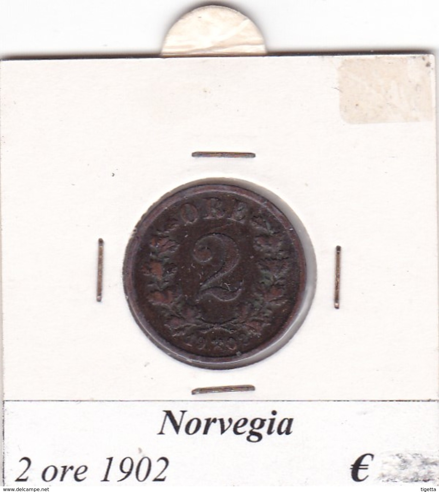 NORVEGIA   2 ORE   ANNO 1902  COME DA FOTO - Norvegia