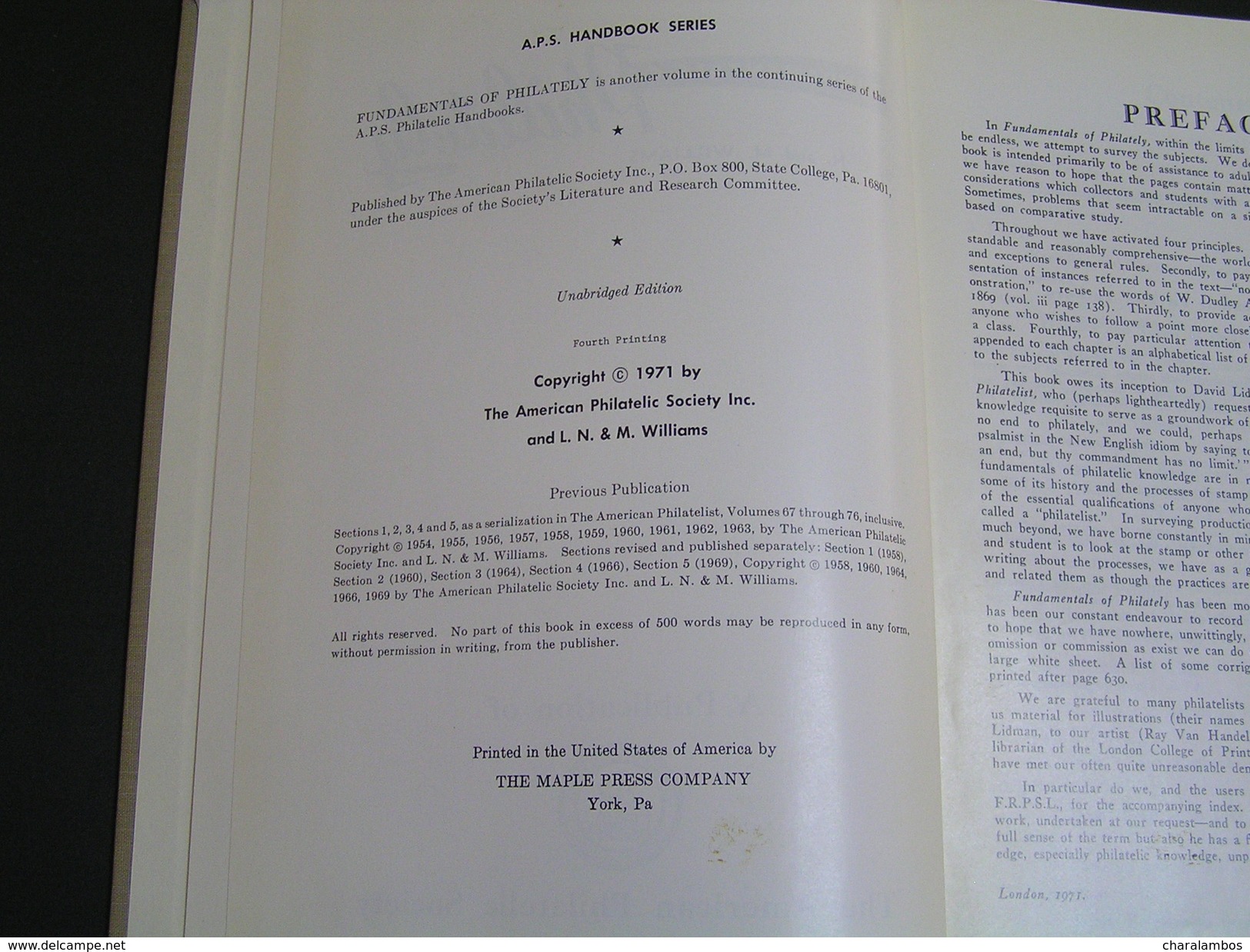 FUNDAMENTALS OF PHILATELY By L.N.and M. Williams THE AMERICAN PHILATELIC SOCIETY. - Libri Sulle Collezioni