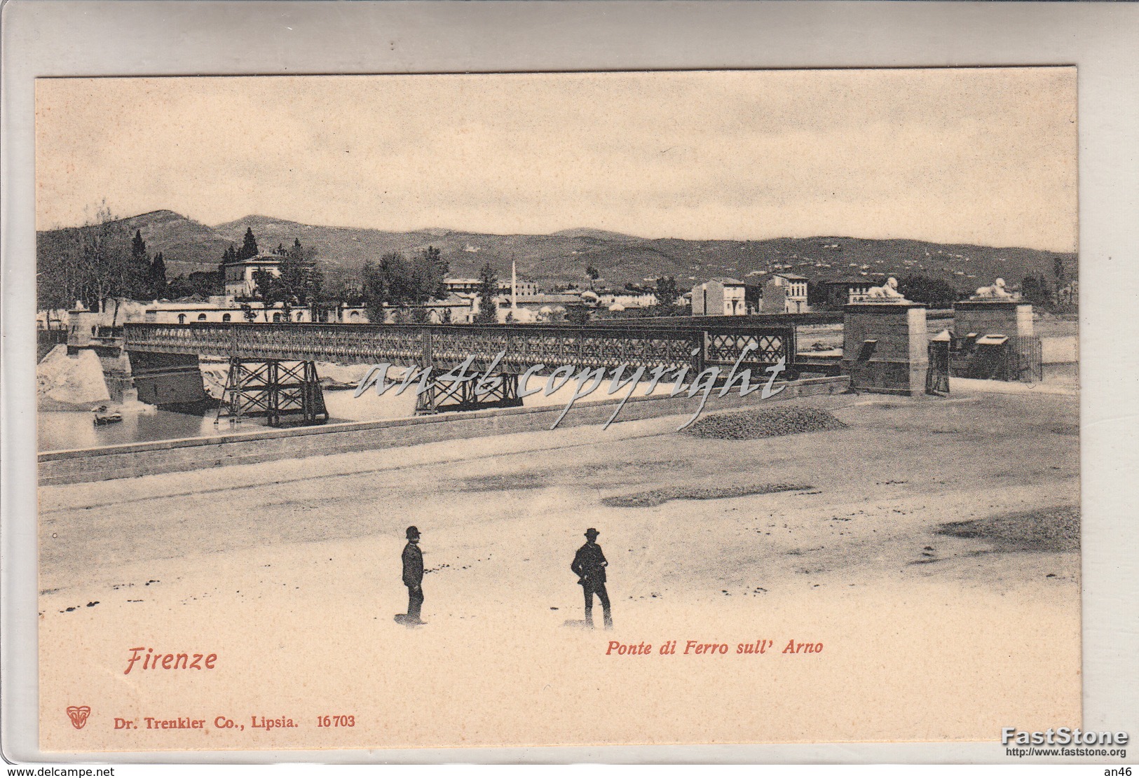 FIRENZE-Ponte Di Ferro Sull'Arno-- Originale100%_ Scan- - Firenze