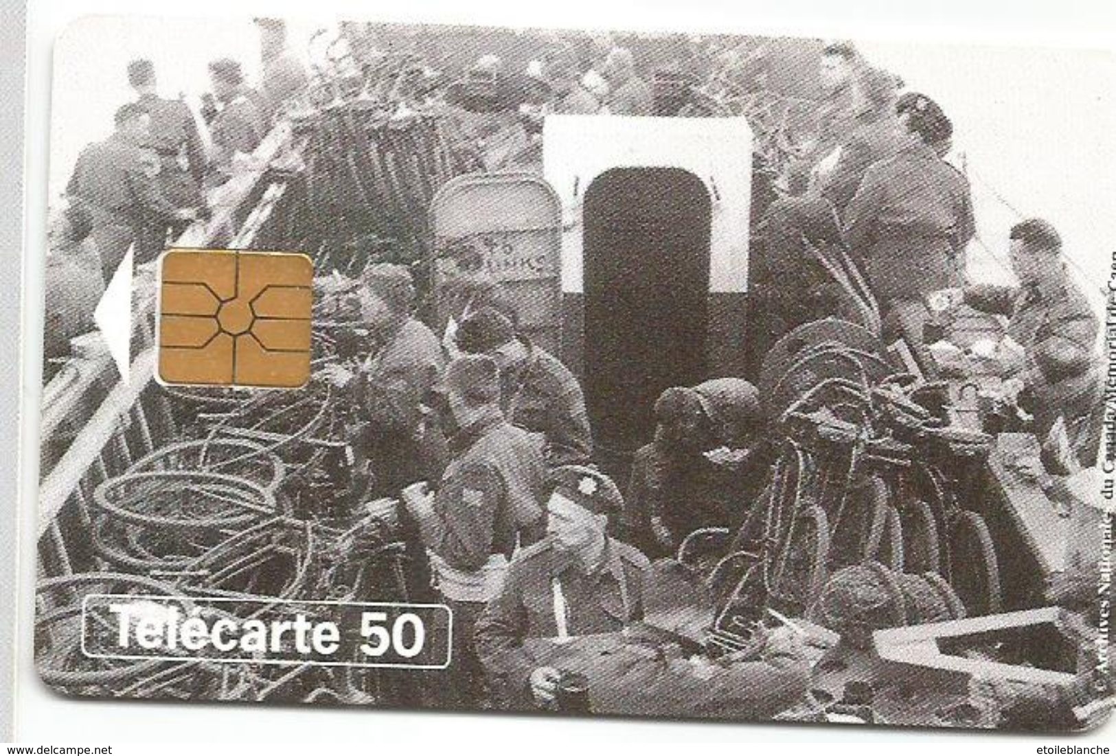 Telecarte 1994, Histoire Guerre 50e Anniversaire Débarquement Normandie France - War, D-Day 1944 - Soldats, Vélos - Armée