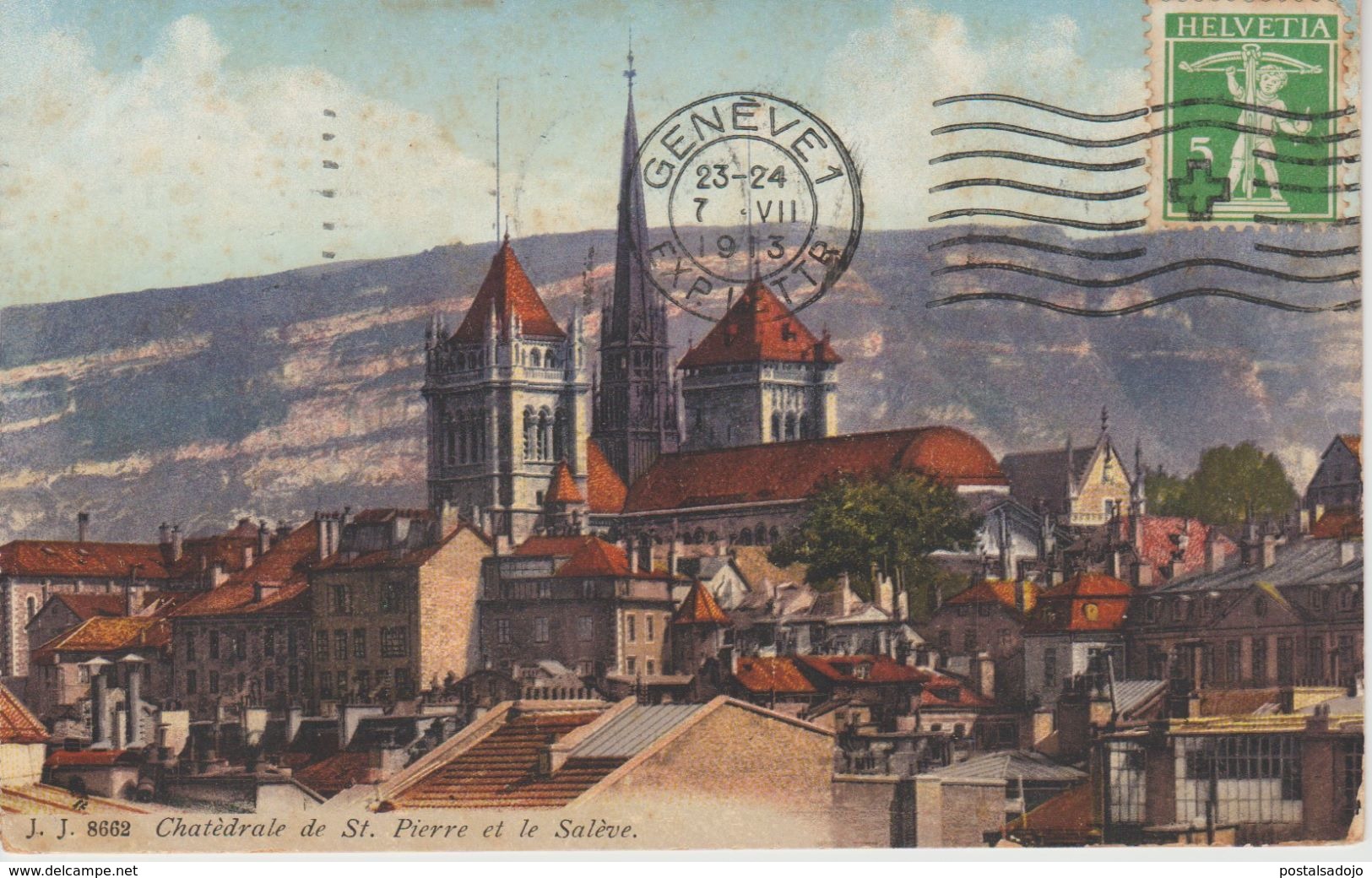 (CH654) GENEVE. CATHEDRALE DE SAINT PIERRE ET LE SALEVE - Genève