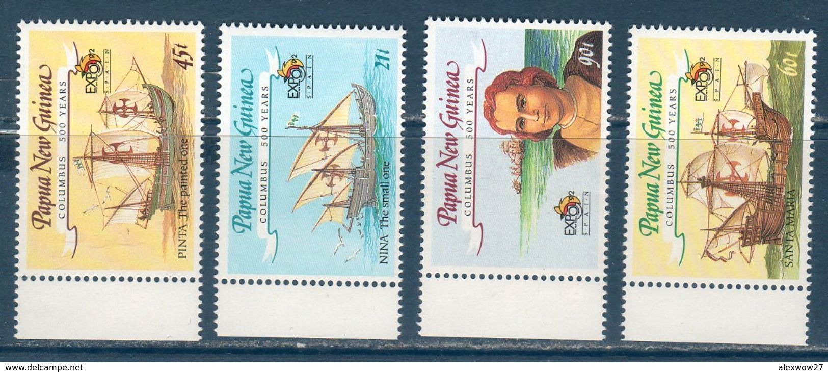 Nuova Papua Gunea 1992 -- Colombo ( Yvert  646/49) ** MNH /VF - Christoffel Columbus