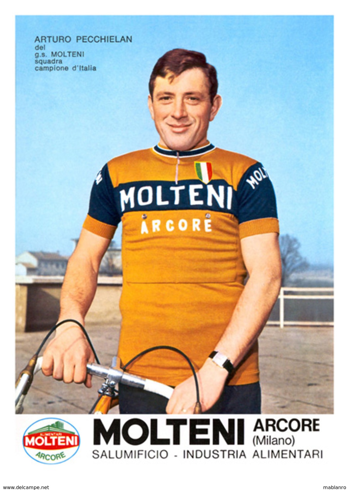 CARTE CYCLISME ARTURO PECCHIELAN TEAM MOLTENI 1970 - Cycling