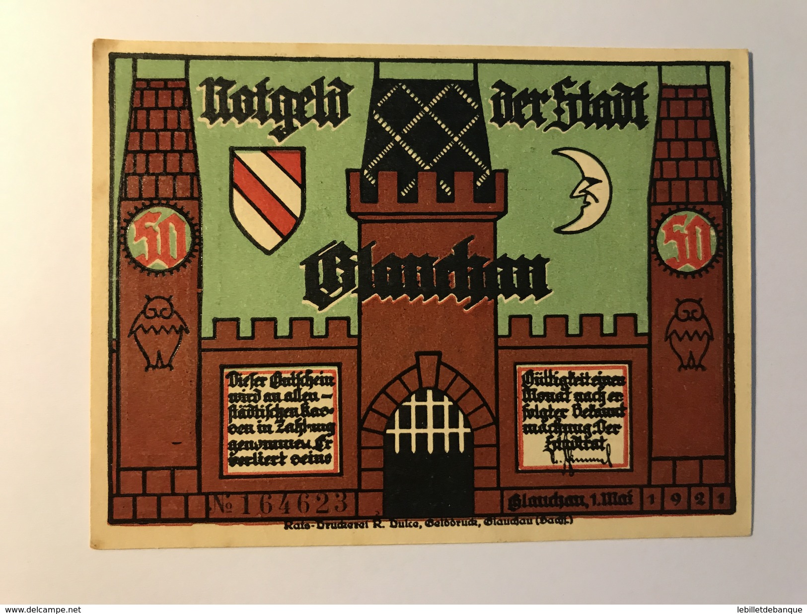 Allemagne Notgeld Glauchau 50 Pfennig - Collections