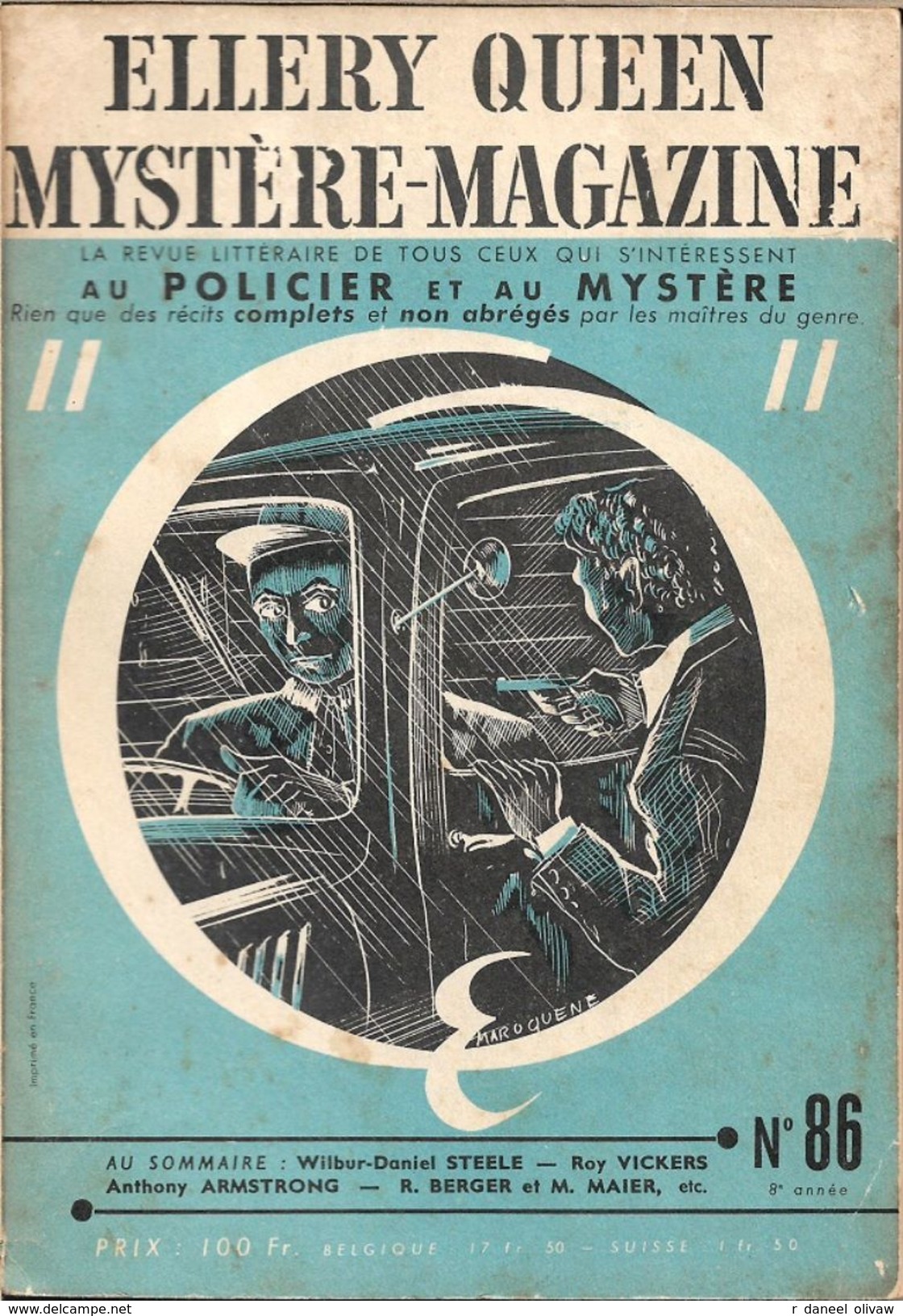 Mystère Magazine N° 86, Mars 1955 (BE+) - Opta - Ellery Queen Magazine