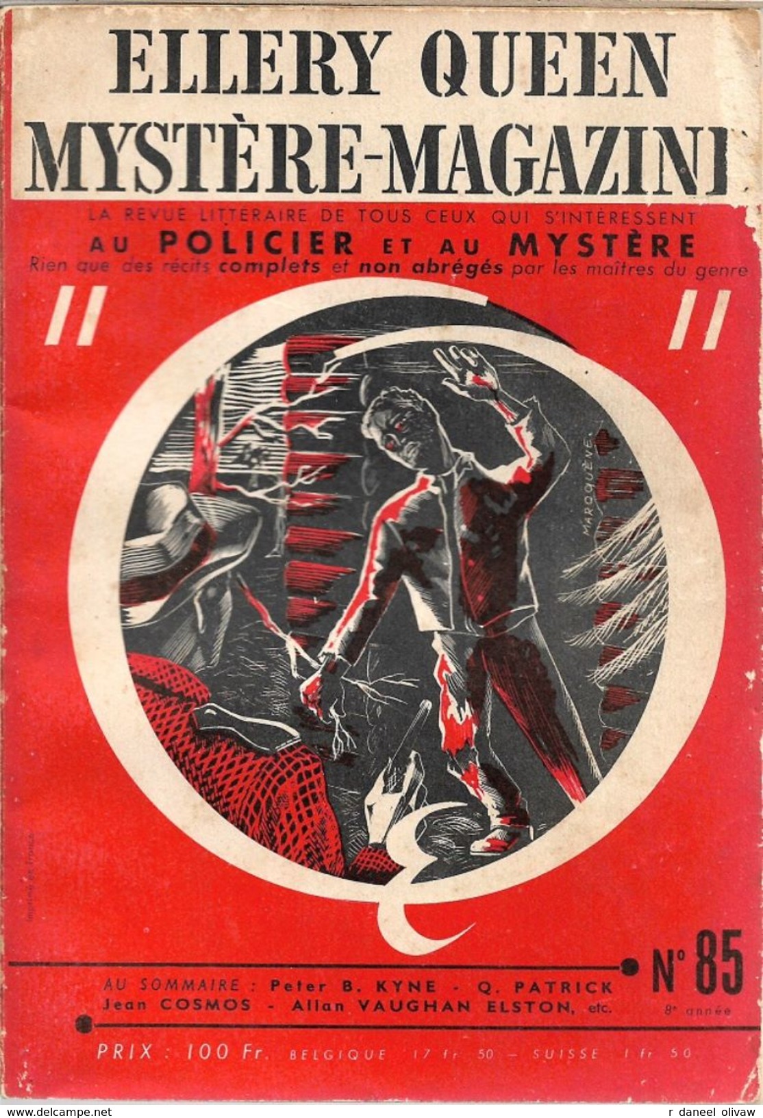 Mystère Magazine N° 85, Février 1955 (AB+) - Opta - Ellery Queen Magazine