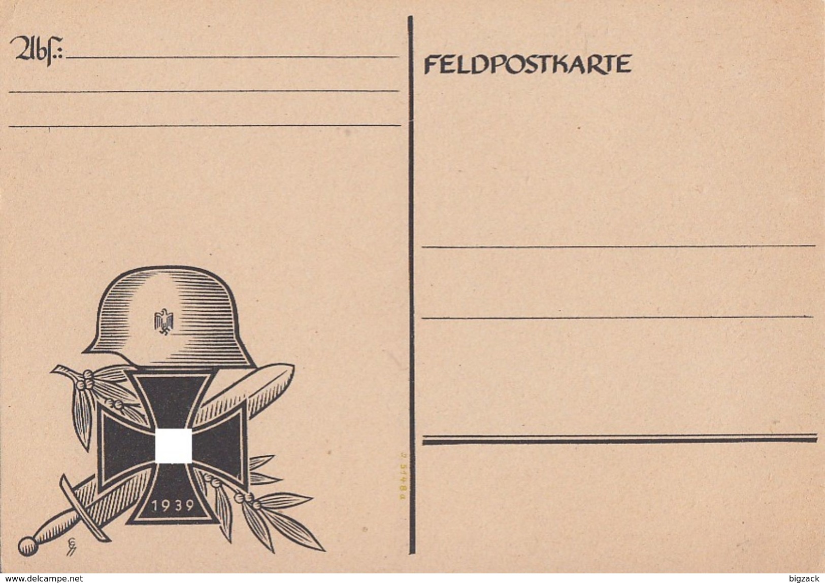 Blanco Feldpostkarte Mit Zudruck Von 1939 - Briefe U. Dokumente