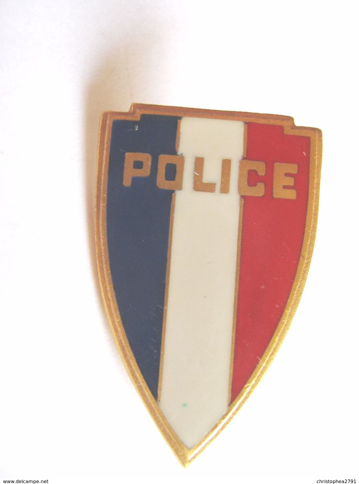 ANCIEN INSIGNE EMAILLE DE LA POLICE NATIONALE ANNEE 1970 ATTACHE A VIS ETAT EXCELLENT TAILLE  H 3.5 CM L 2 CM - Police