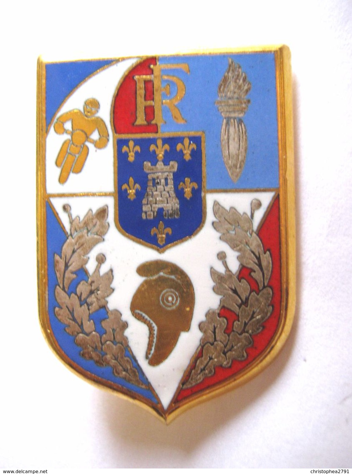 ANCIEN INSIGNE EMAILLE DE LA POLICE NATIONALE LES CRS ILE DE FRANCE ? ANNEE 1980 ETAT EXCELLENT DRAGO PARIS - Police & Gendarmerie