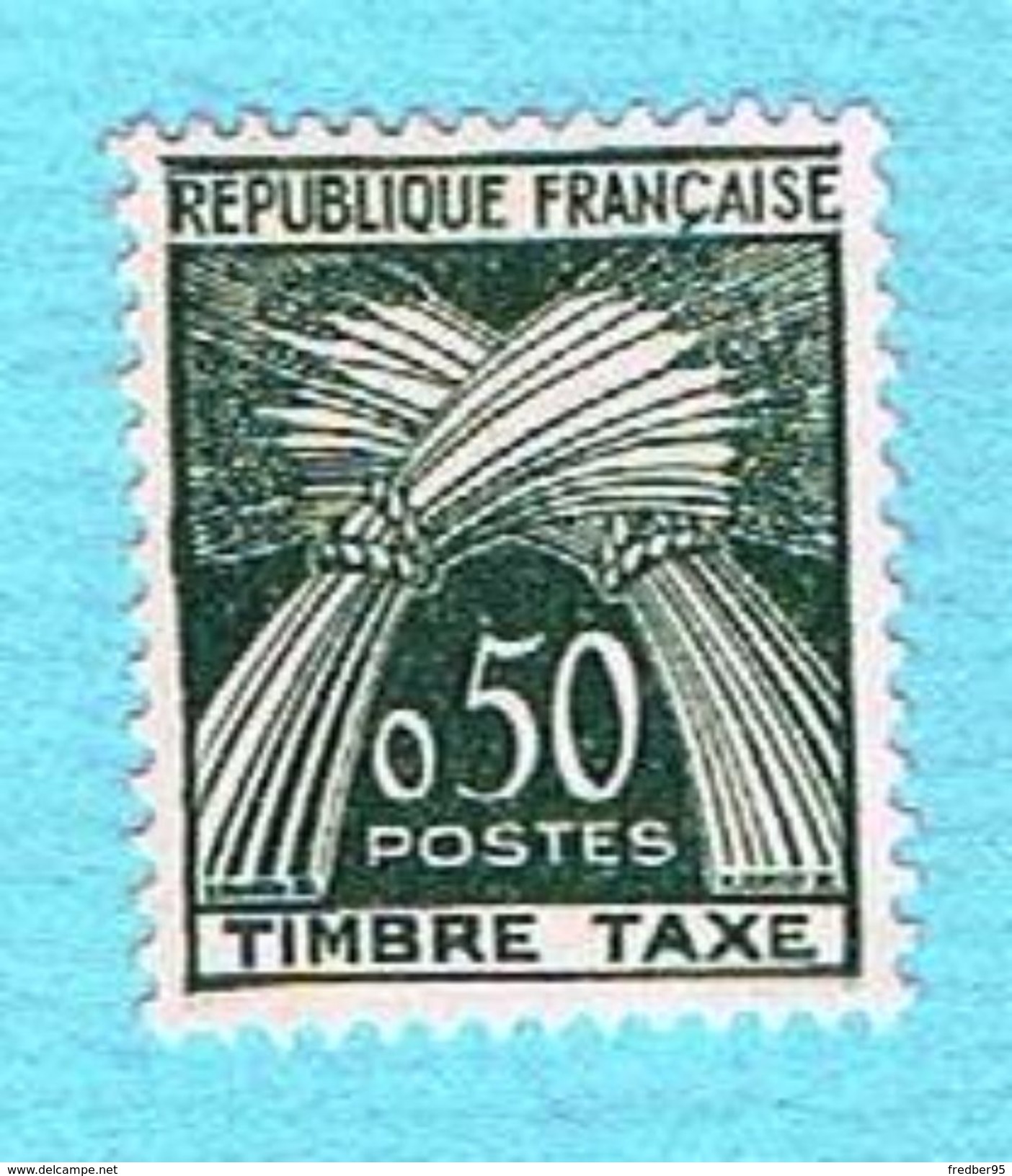 France 1943/46 - Taxe - Y&T N°69 - Type Gerbes Chiffre-Taxe - 0.50c - 1859-1959 Oblitérés