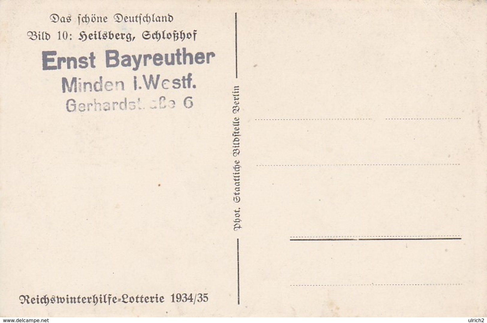 AK Heilsberg - Schloßhof - Reichswinterhilfe-Lotterien 1934/35 (29802) - Ostpreussen