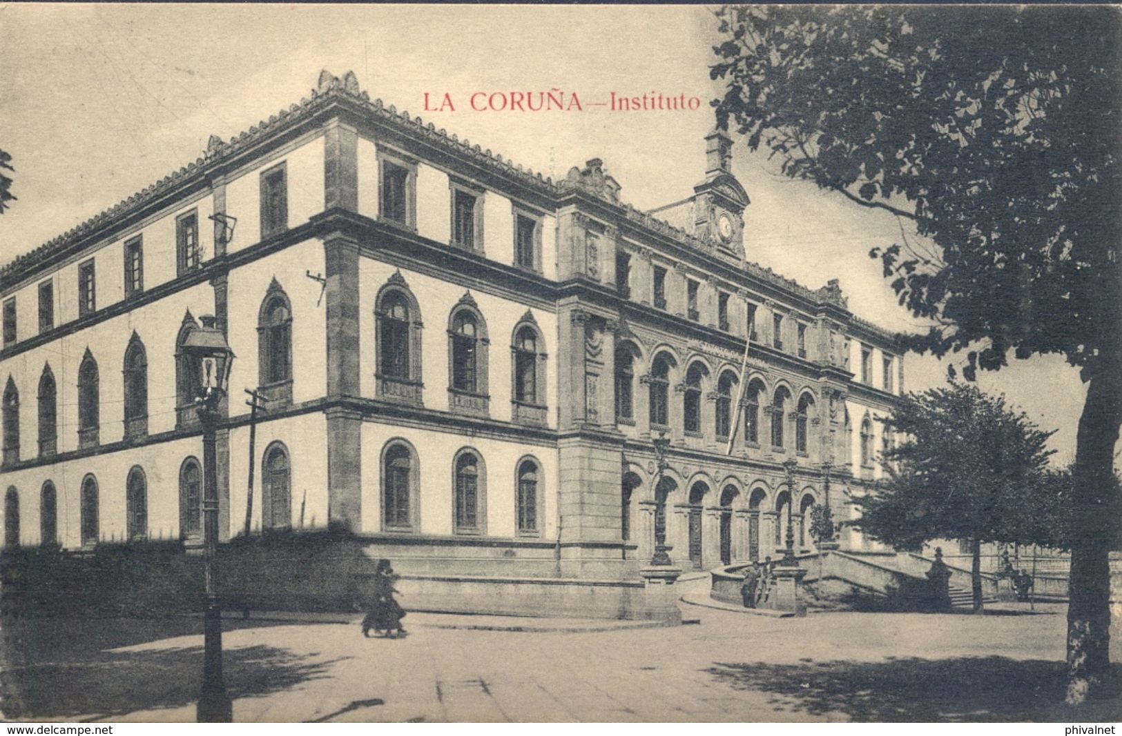 1924 , GALICIA , LA CORUÑA - INSTITUTO , TARJETA POSTAL CIRCULADA - La Coruña