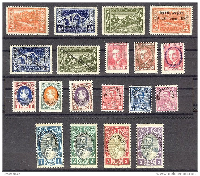 ALBANIA, NICE GROUP PREWAR STAMPS, ALL MINT NEVER HINGED **! - Albanie